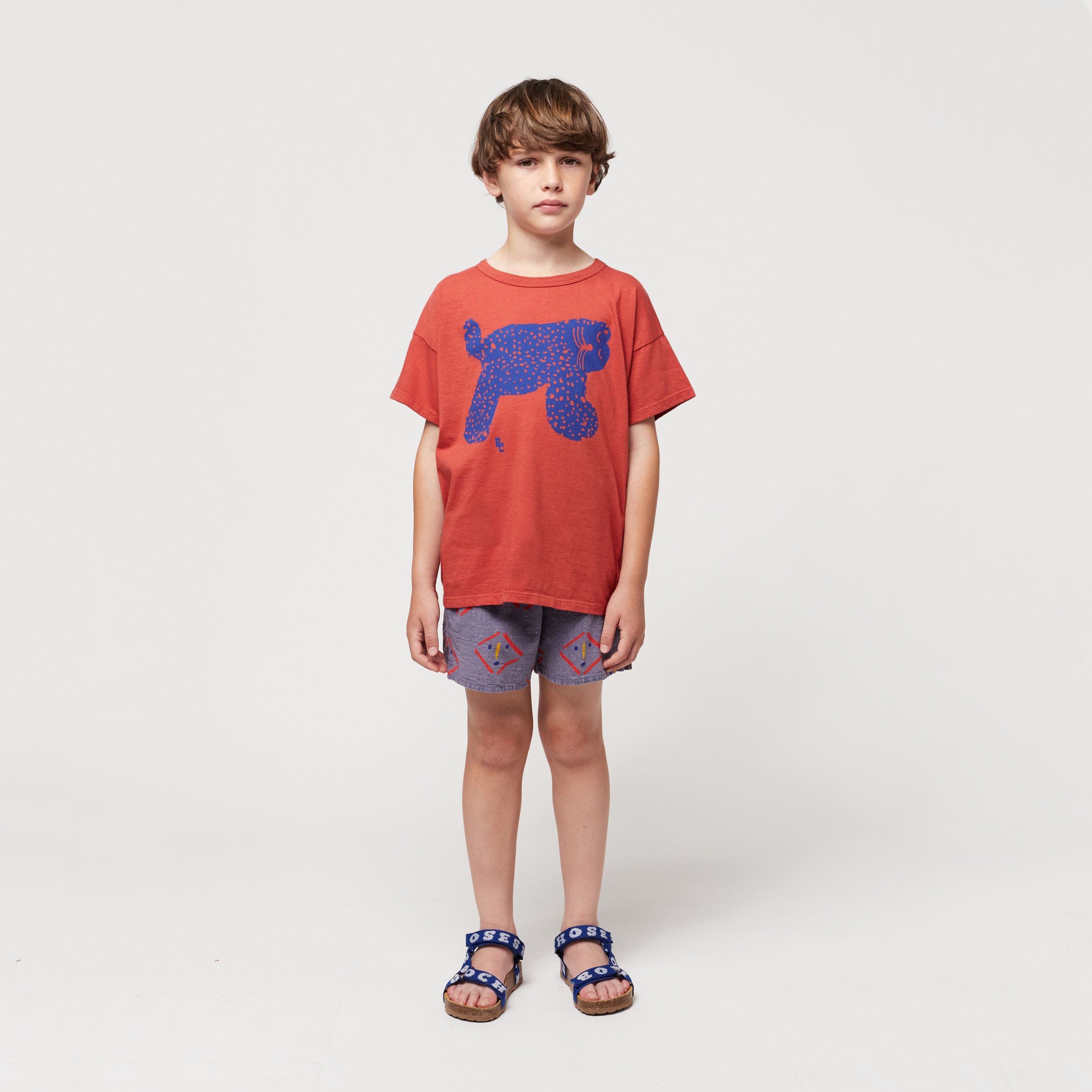 Boys & Girls Red Printed Cotton T-Shirt