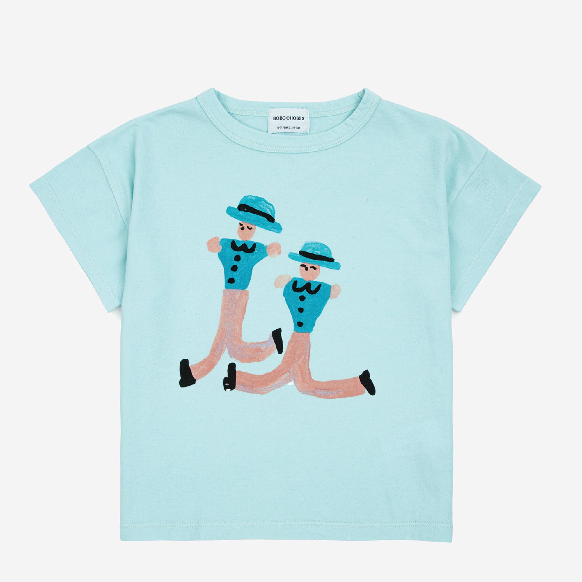 Boys & Girls Pale Blue Printed Cotton T-Shirt