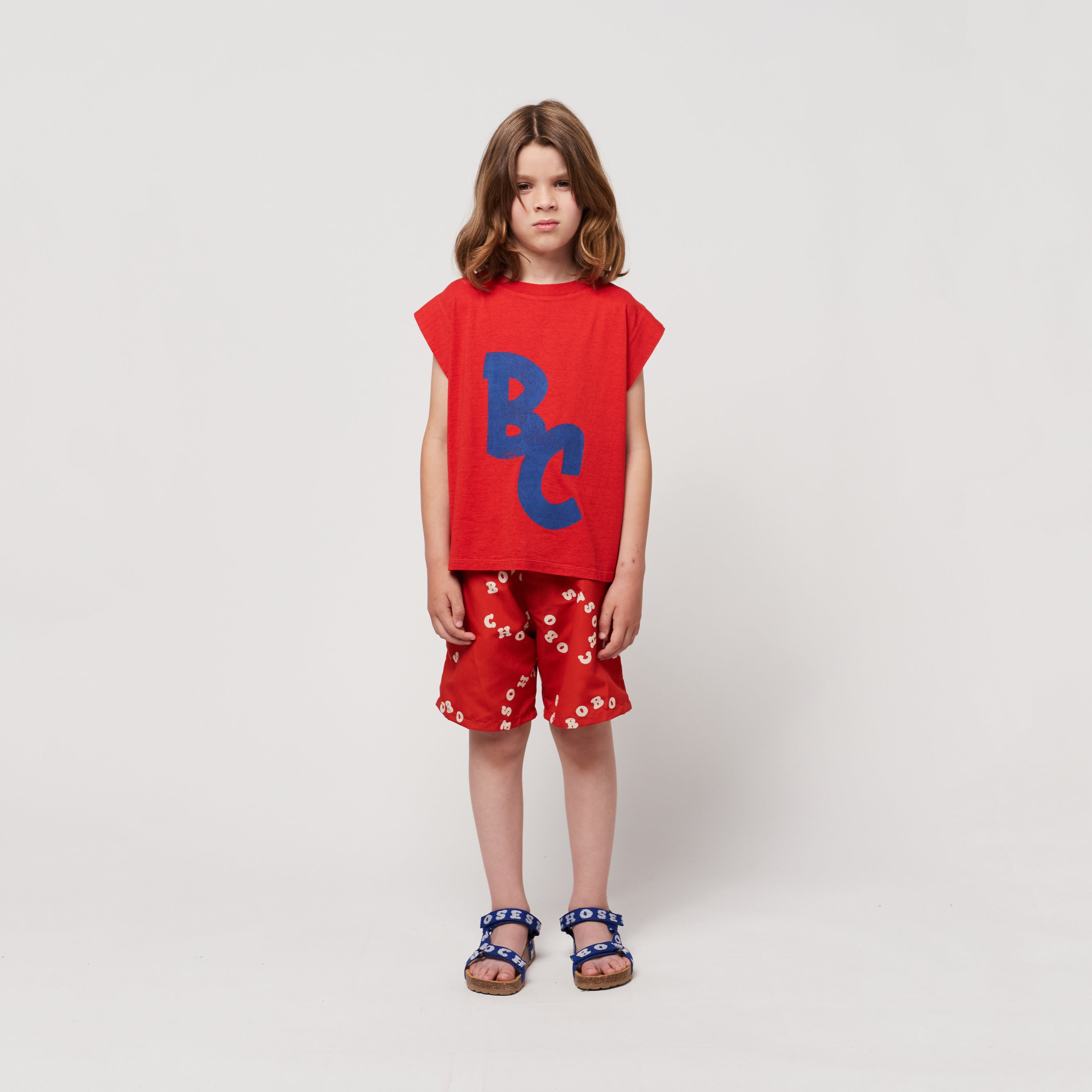 Boys & Girls Red Logo Cotton T-Shirt