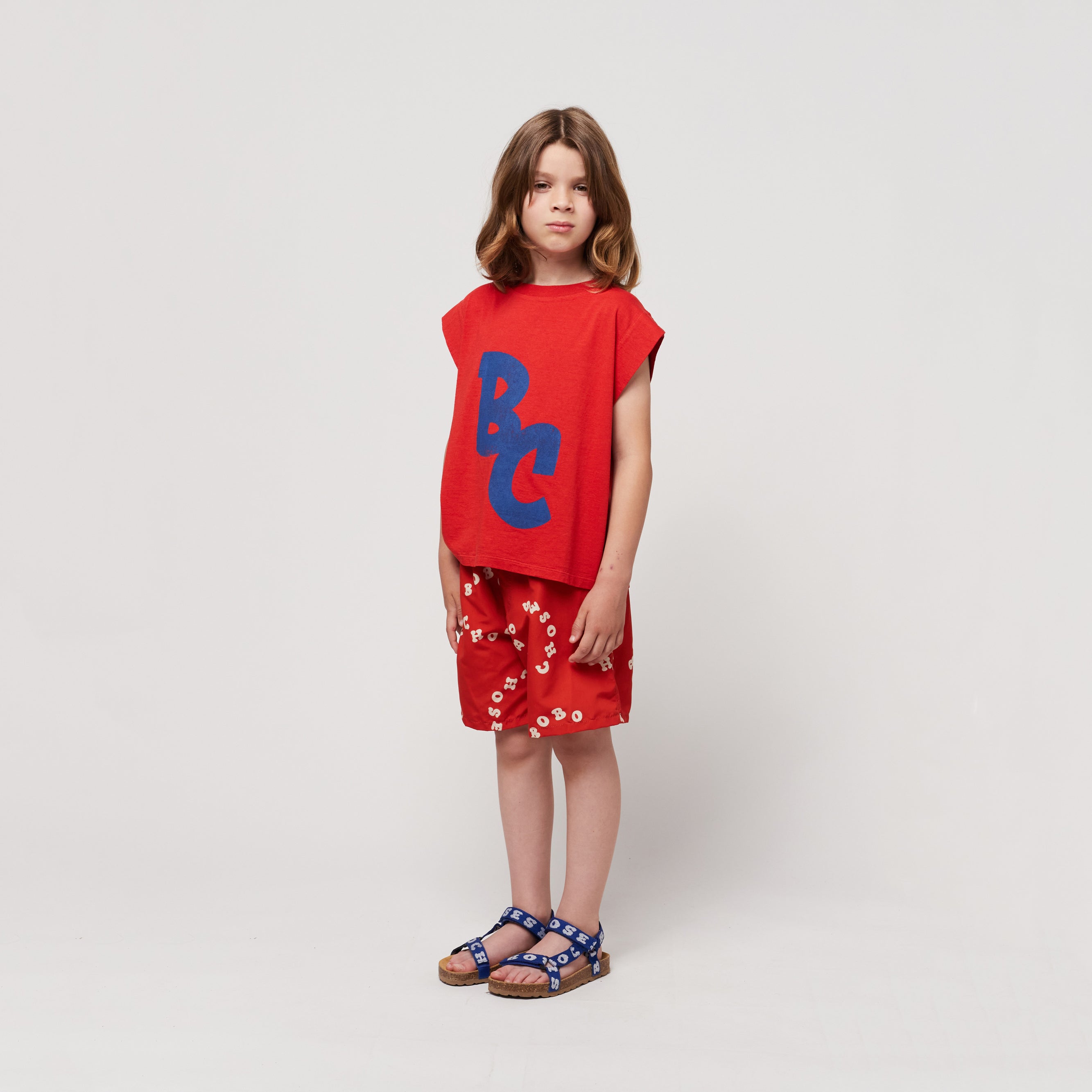 Boys & Girls Red Logo Cotton T-Shirt