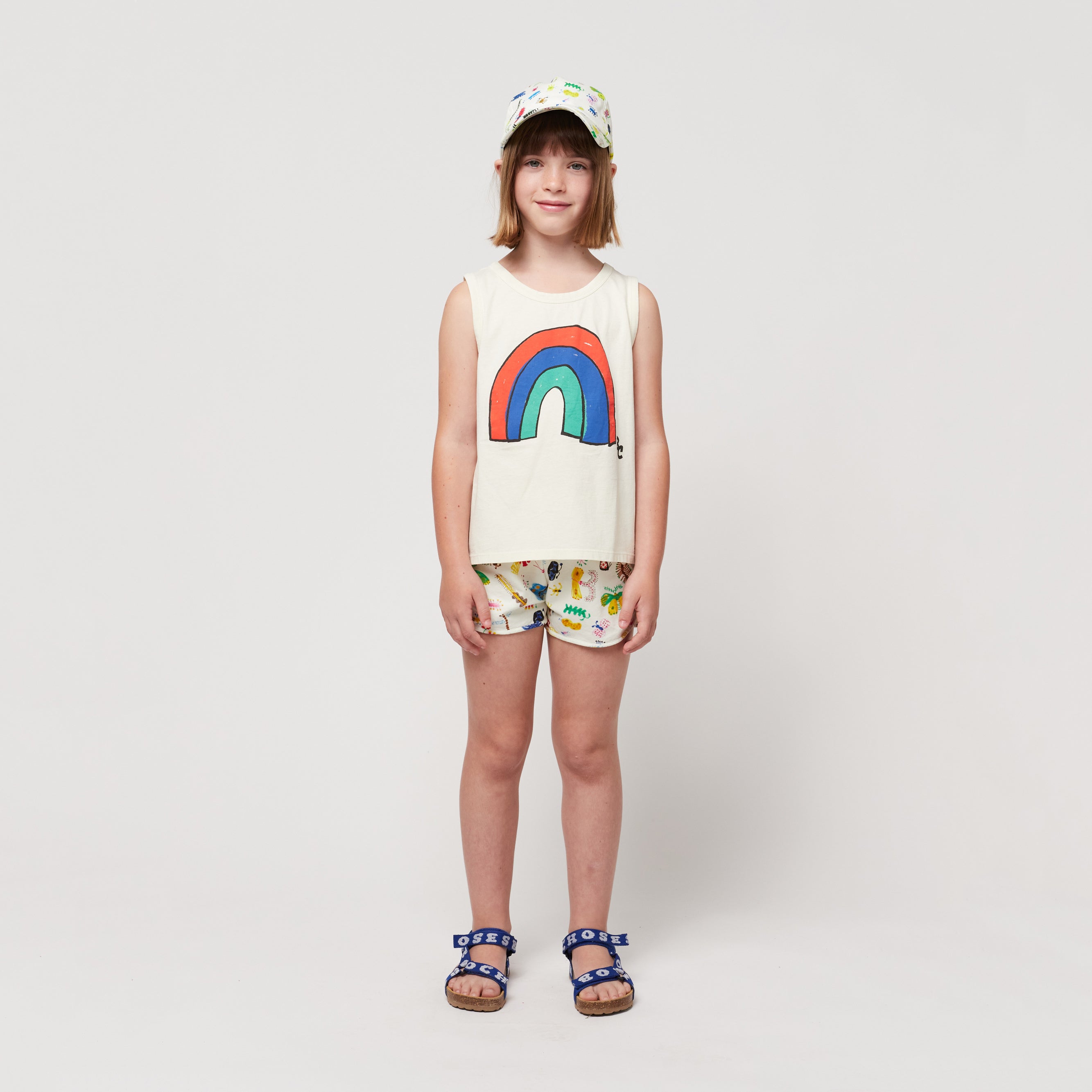 Boys & Girls White Printed Cotton Vest