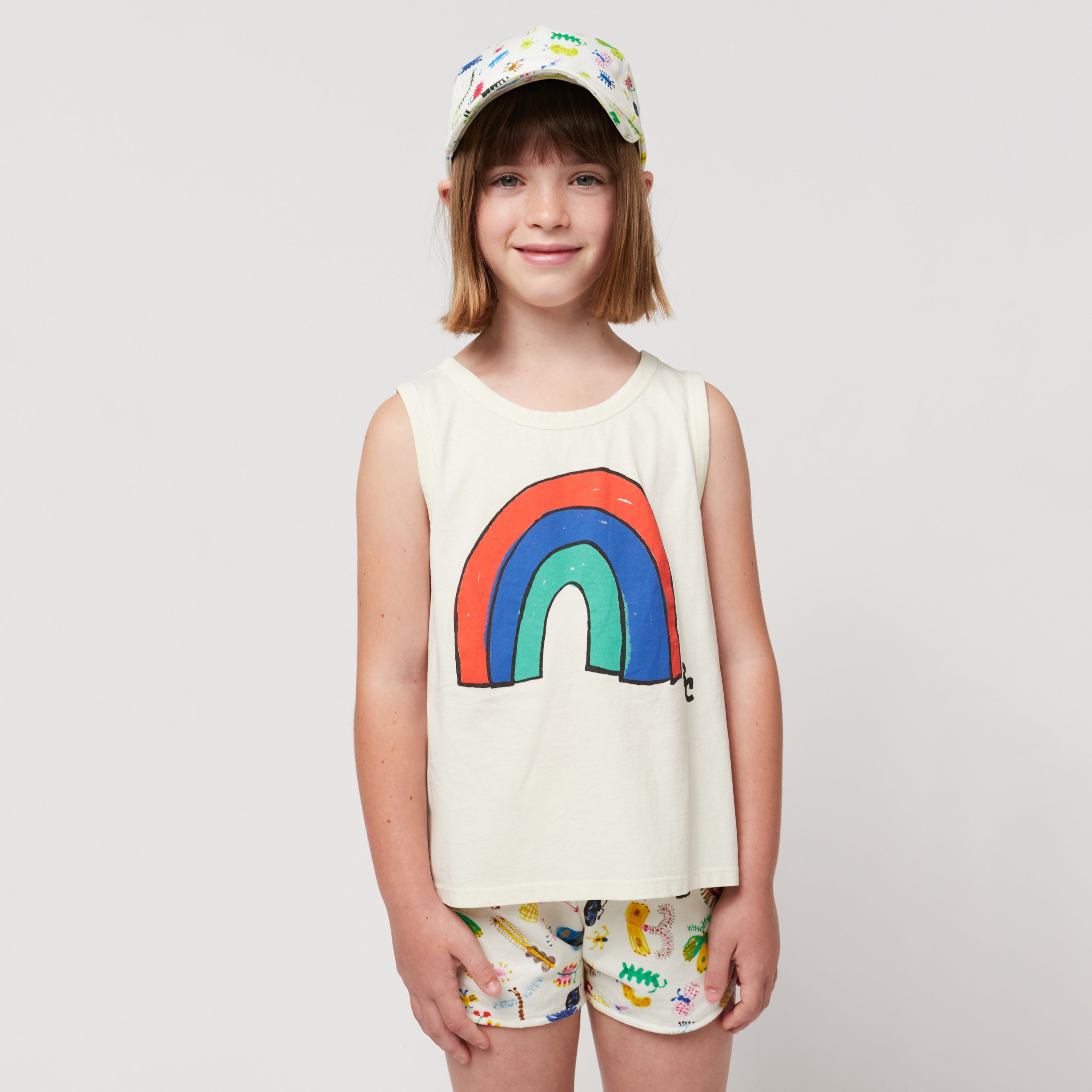 Boys & Girls White Printed Cotton Vest