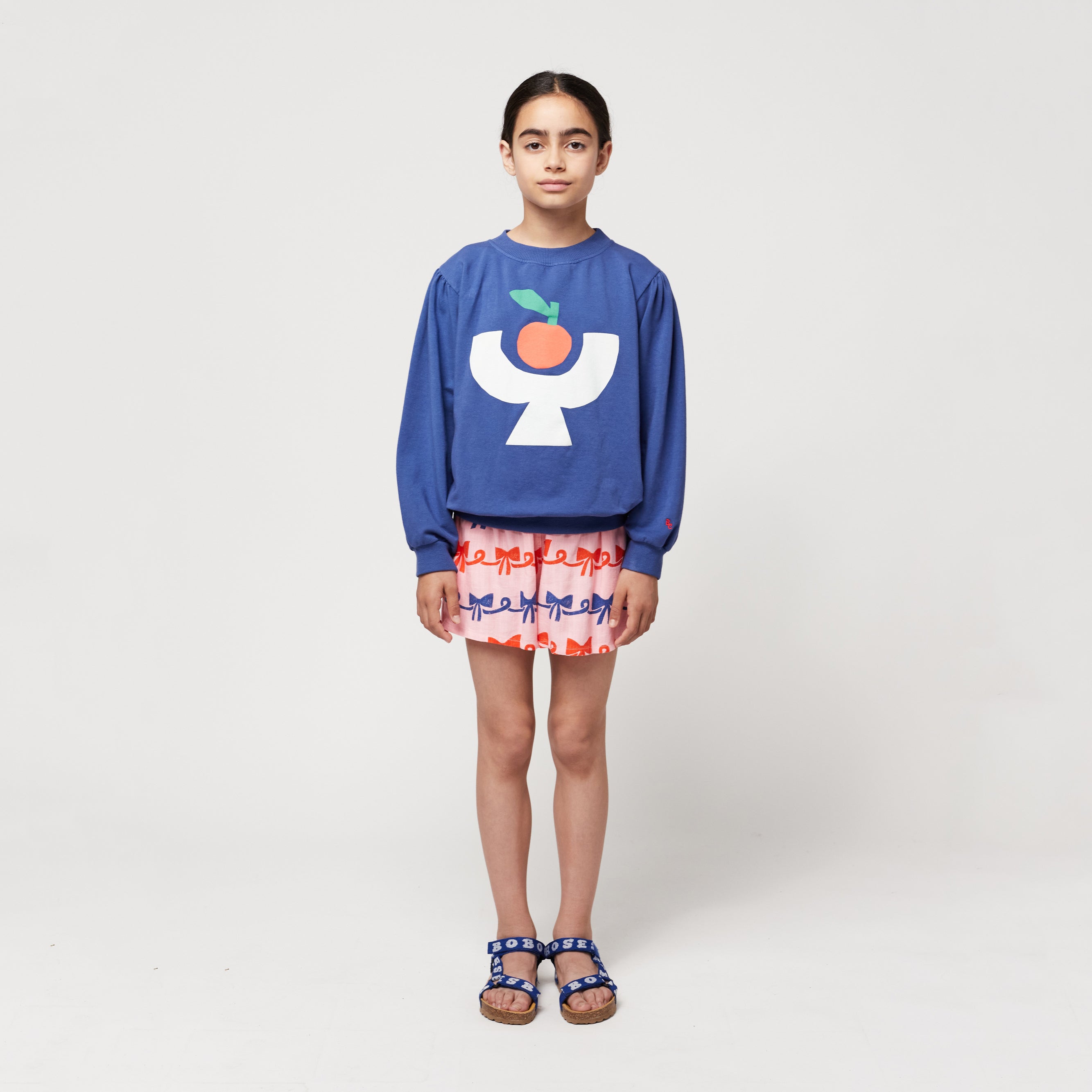 Boys & Girls Blue Printed Cotton Sweatshirt