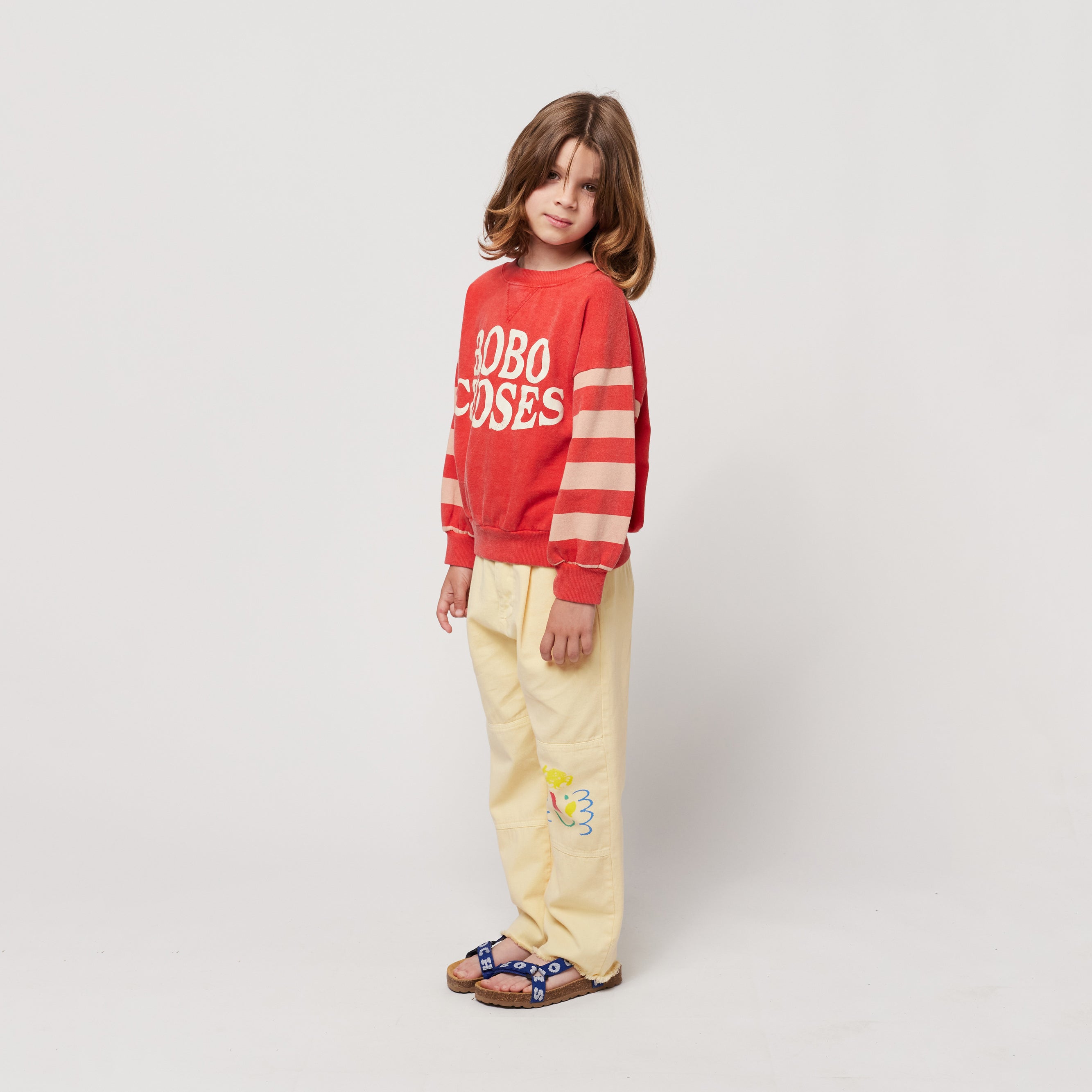 Boys & Girls Red Logo Cotton Sweatshirt