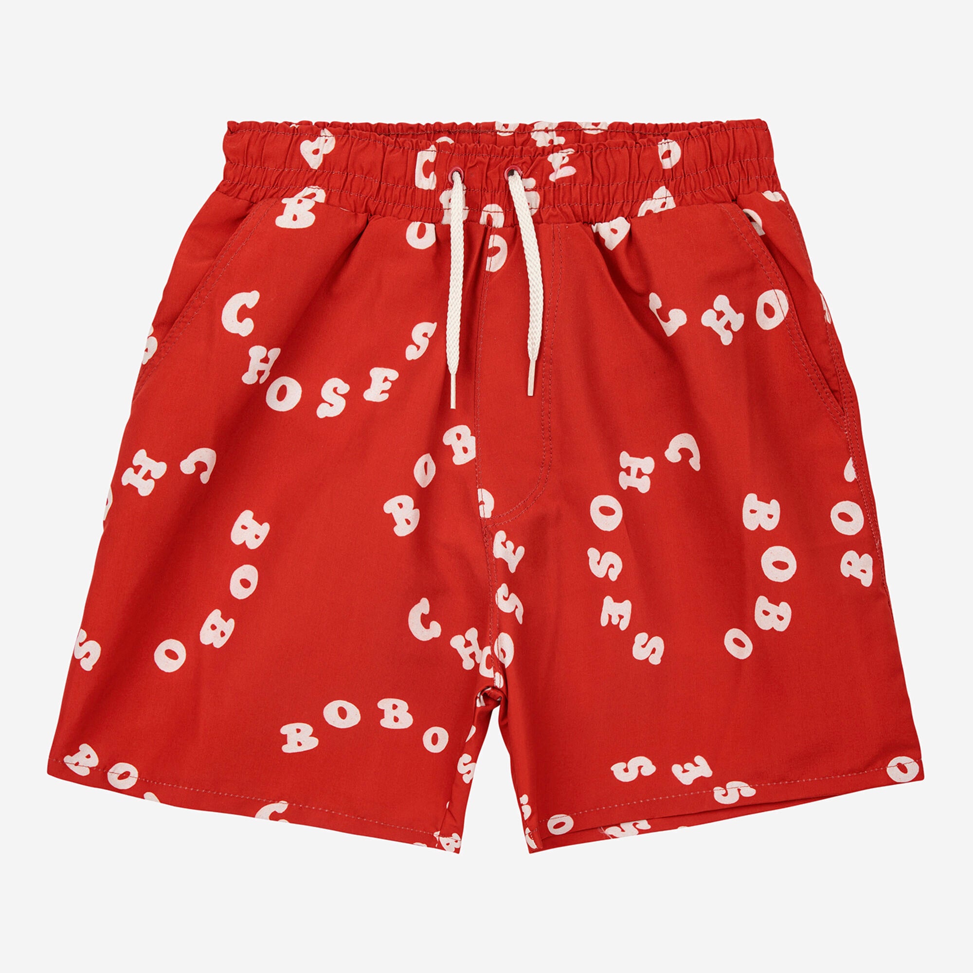 Boys & Girls Red Logo Swim Shorts