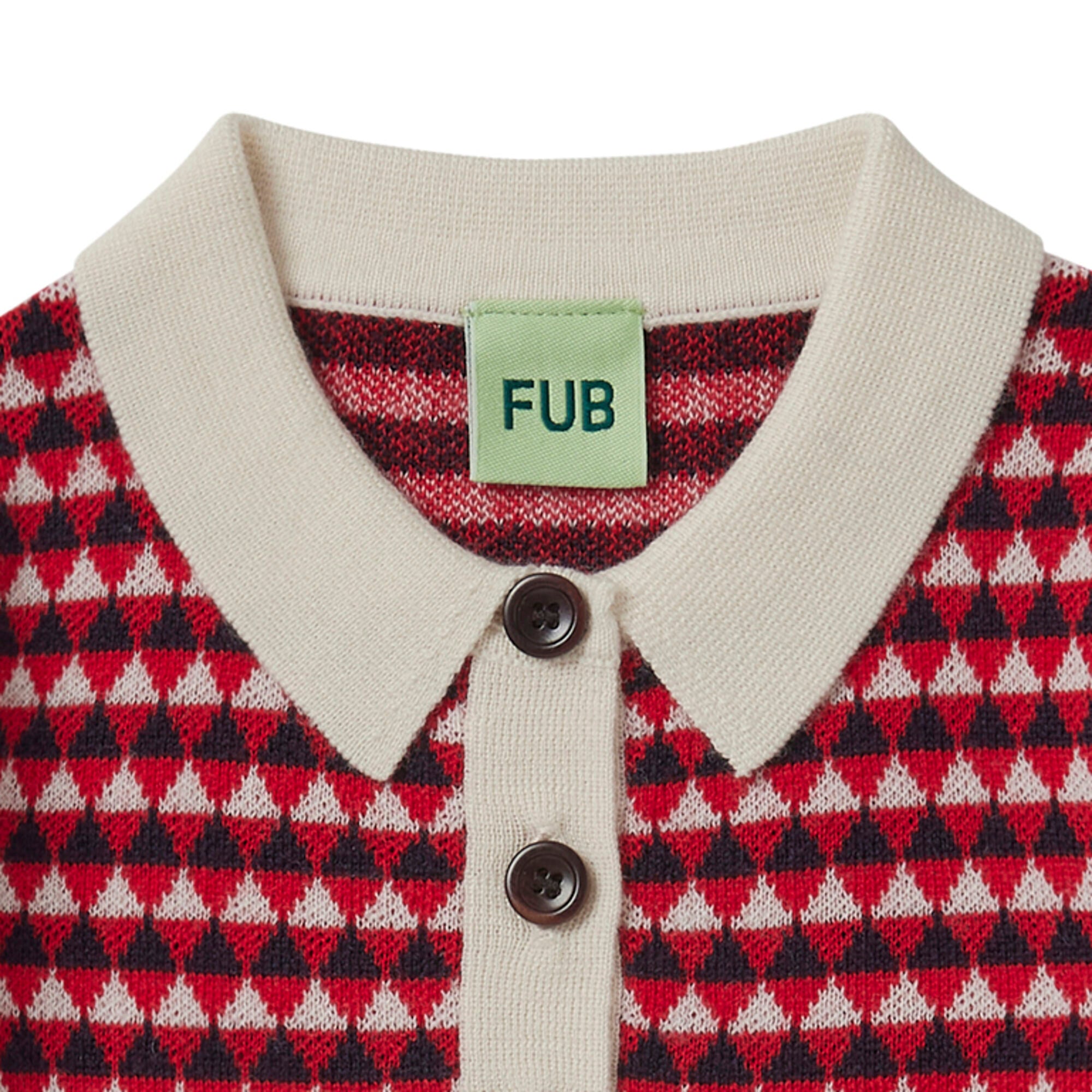 Boys & Girls Red Jacquard Wool Polo Shirt