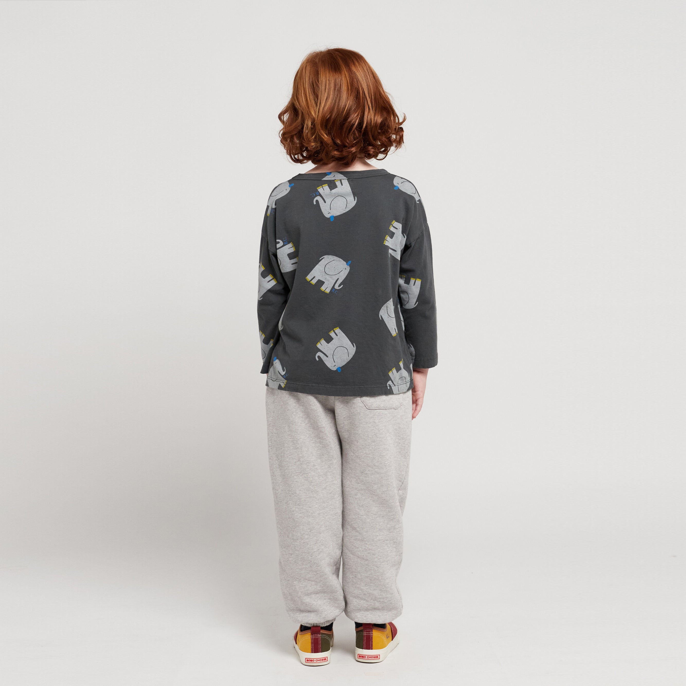 Boys & Girls Dark Grey Printed Cotton T-Shirt