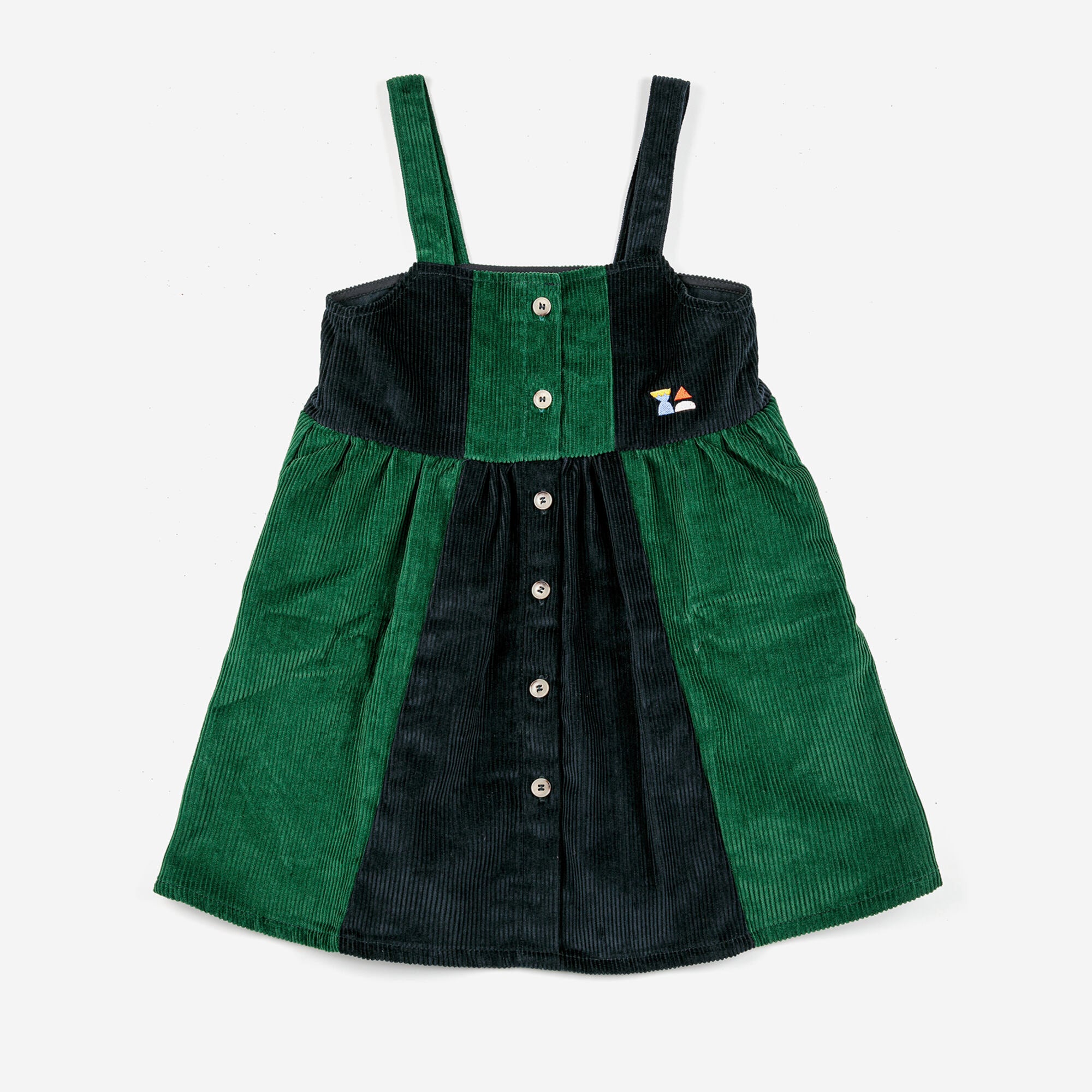 Girls Green Corduroy Dress