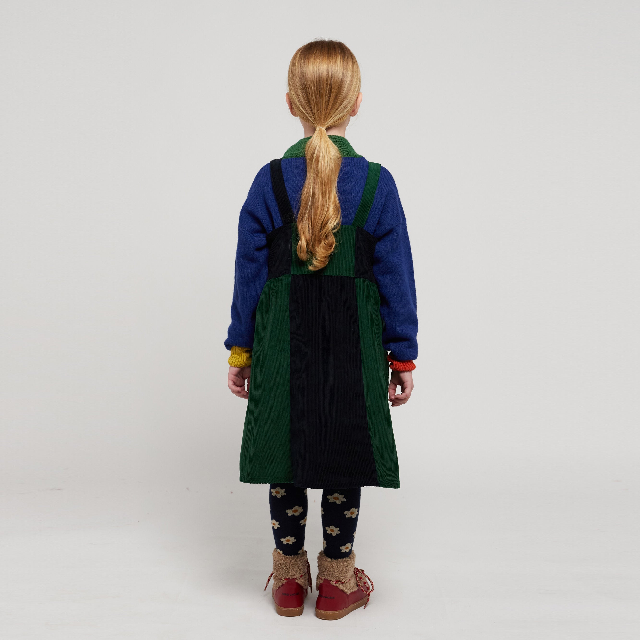 Girls Green Corduroy Dress
