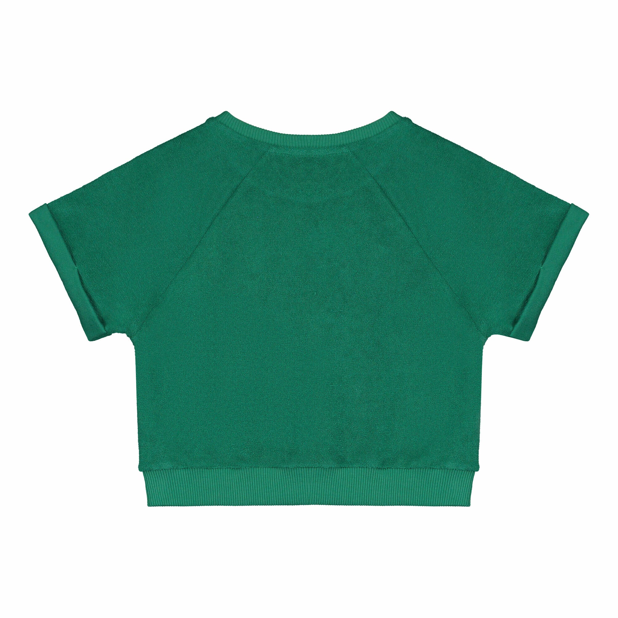 Girls Green Printed Cotton Sweatshirt