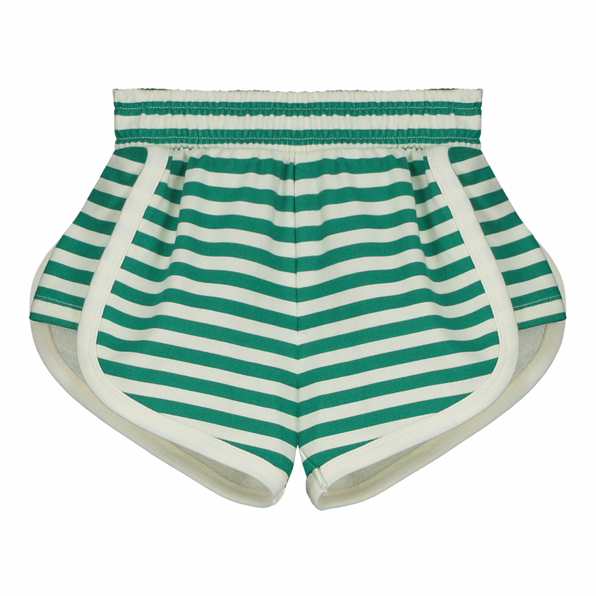 Boys & Girls Green Stripes Cotton Shorts