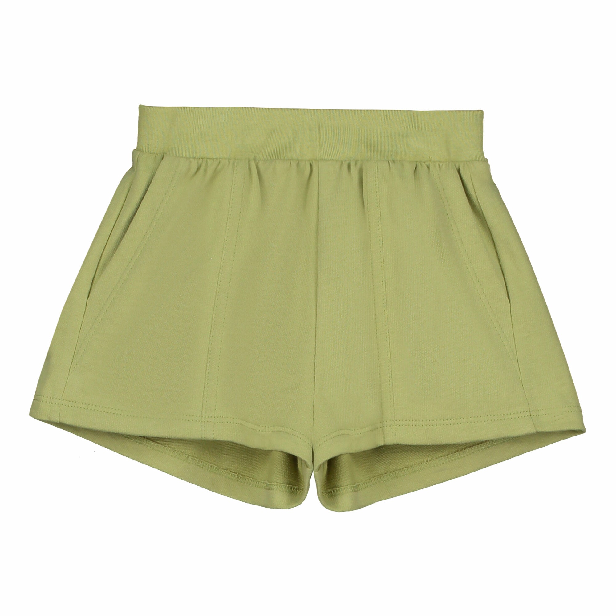 Girls Green Cotton Shorts