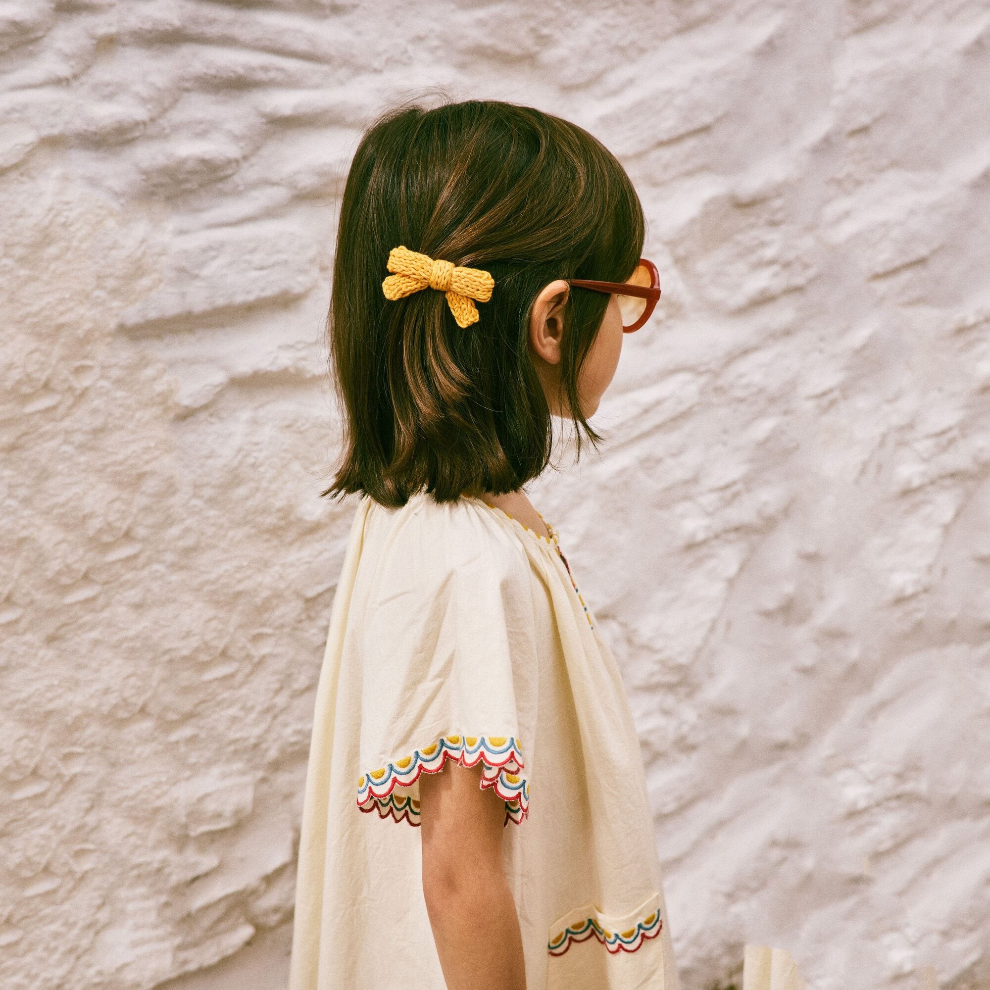 Girls Yellow Bow Hair Clips
