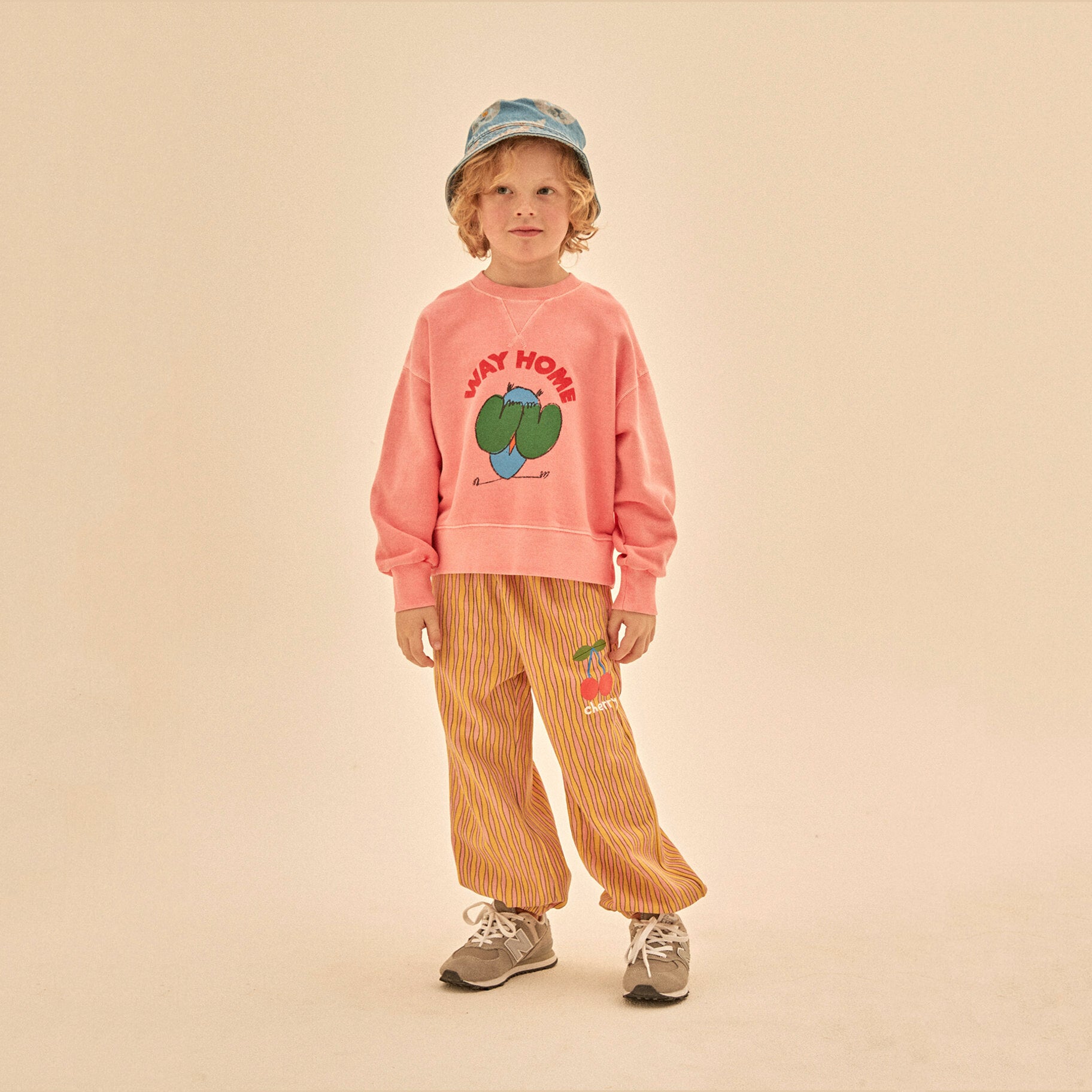 Boys & Girls Pink Printed Cotton Sweatshirt