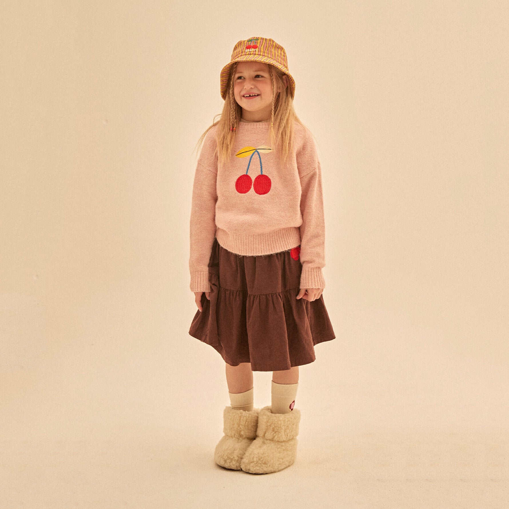Girls Pink Cherry Sweater