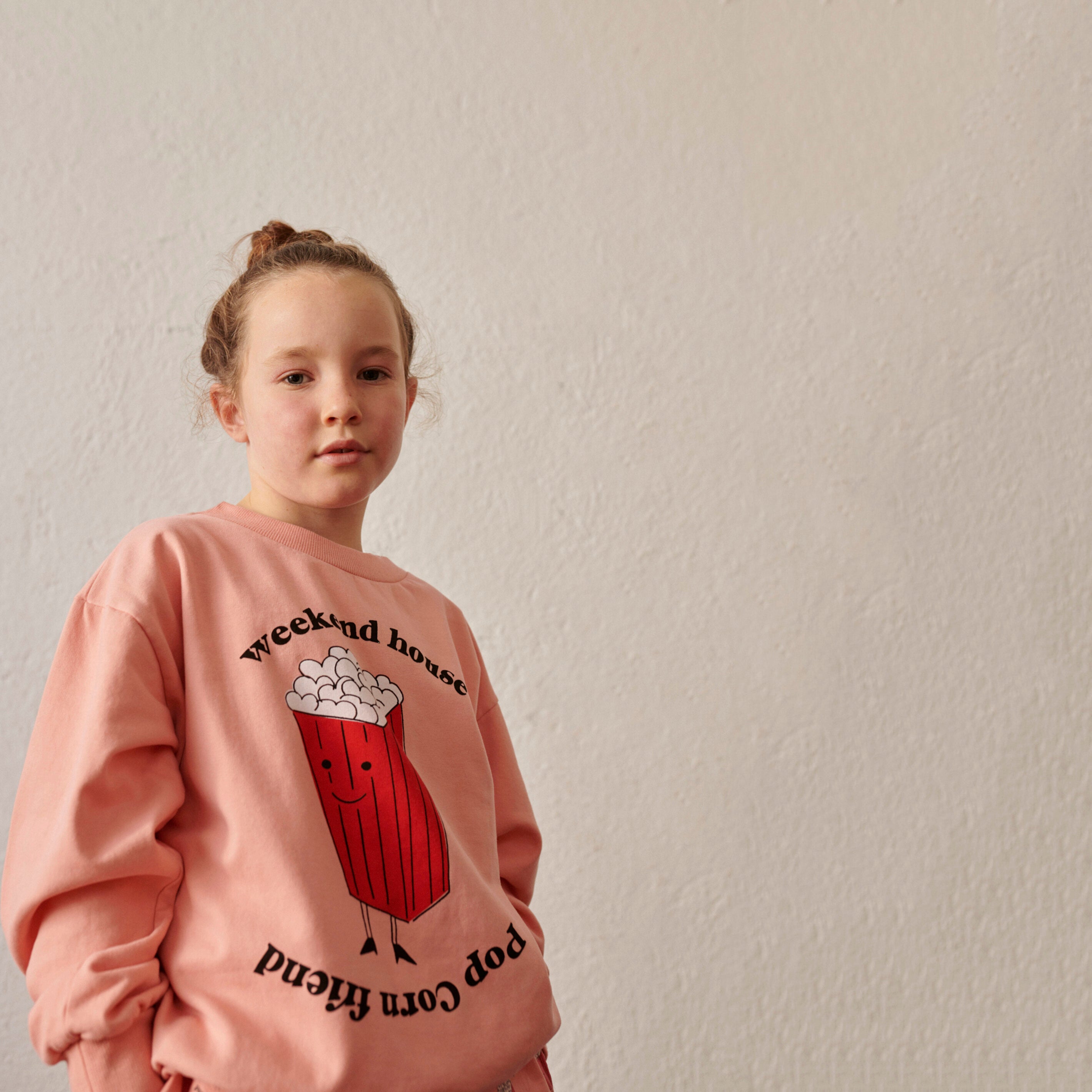 Boys & Girls Pink Printed Cotton Sweatshirt