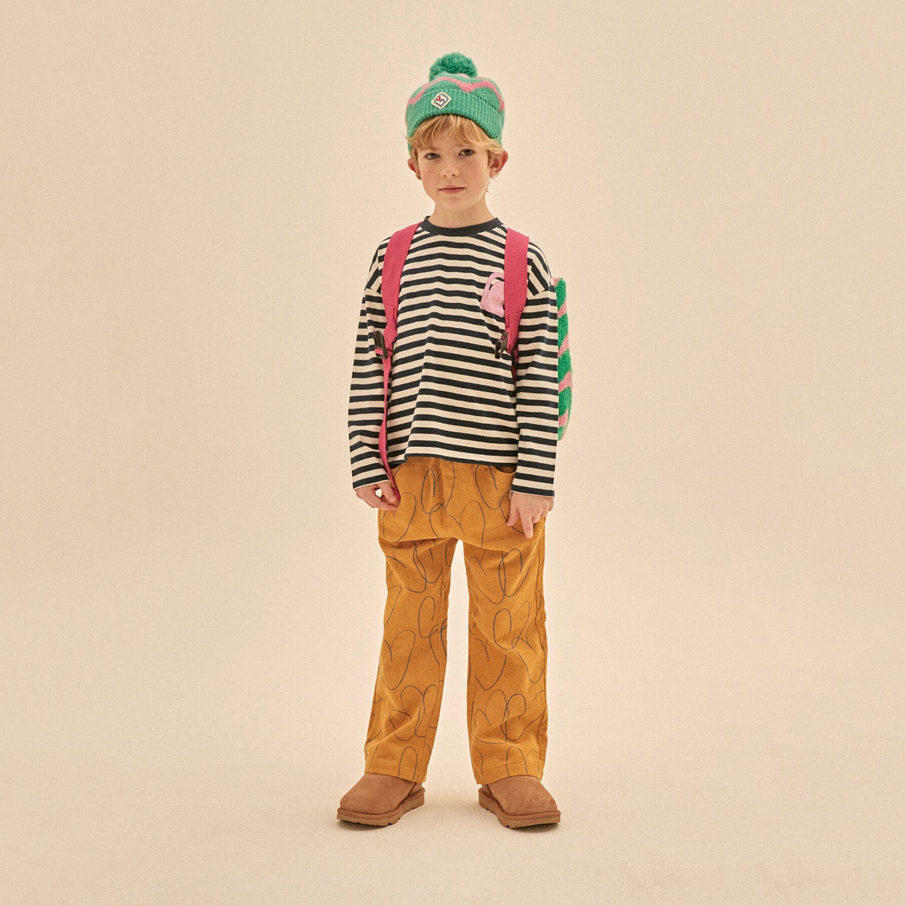 Boys & Girls Navy Stripes Cotton T-Shirt
