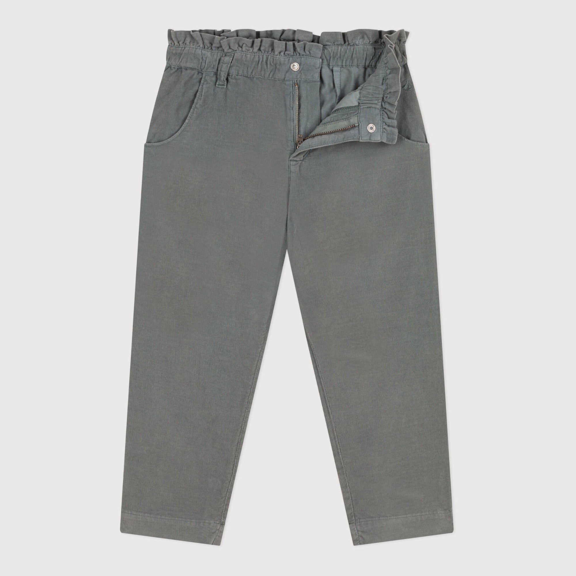 Girls Grey Cotton Trousers