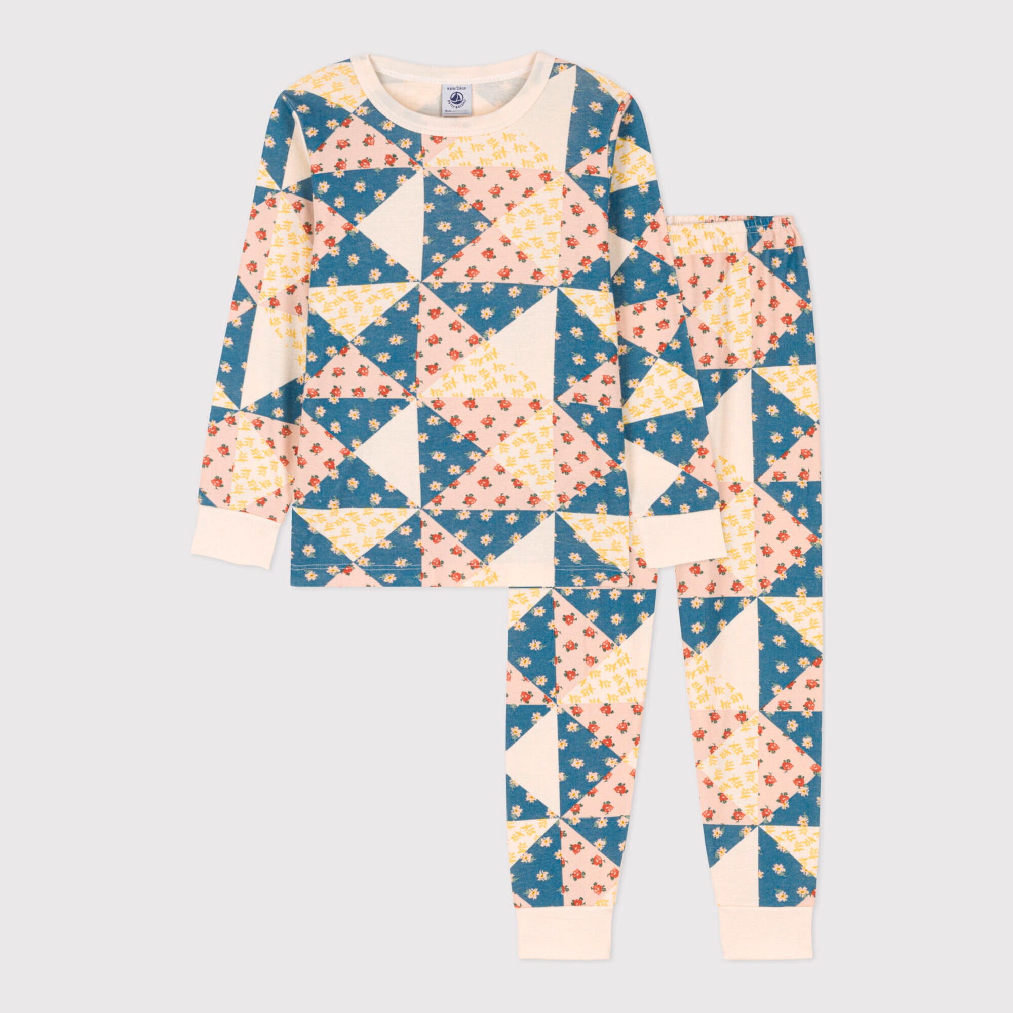 Girls Multicolor Floral Cotton Nightwear Set