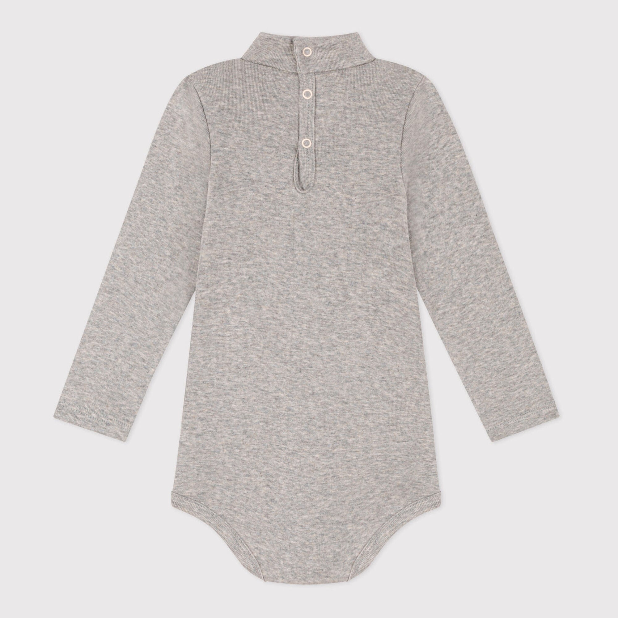 Baby Boys Grey Cotton Babysuit