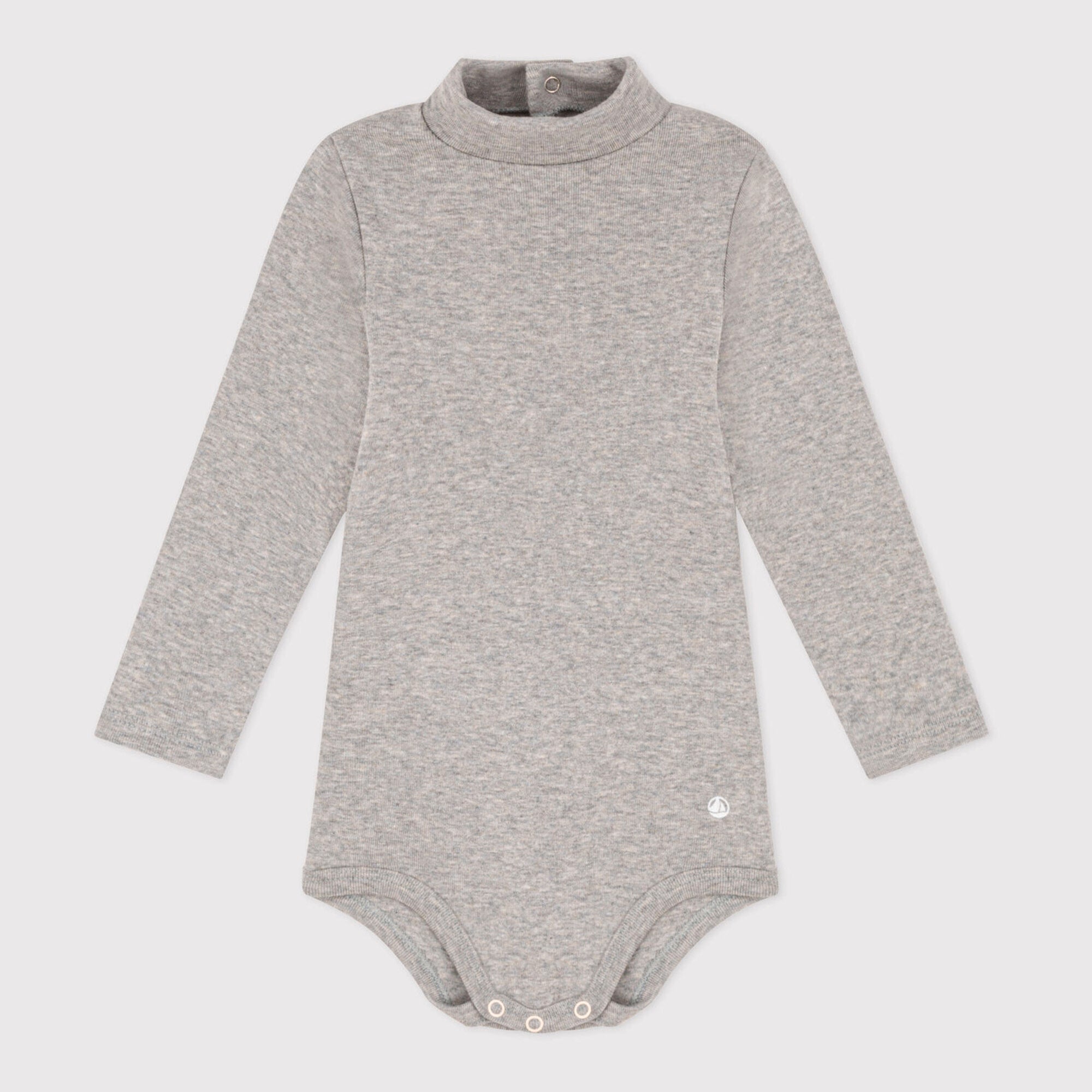 Baby Boys Grey Cotton Babysuit