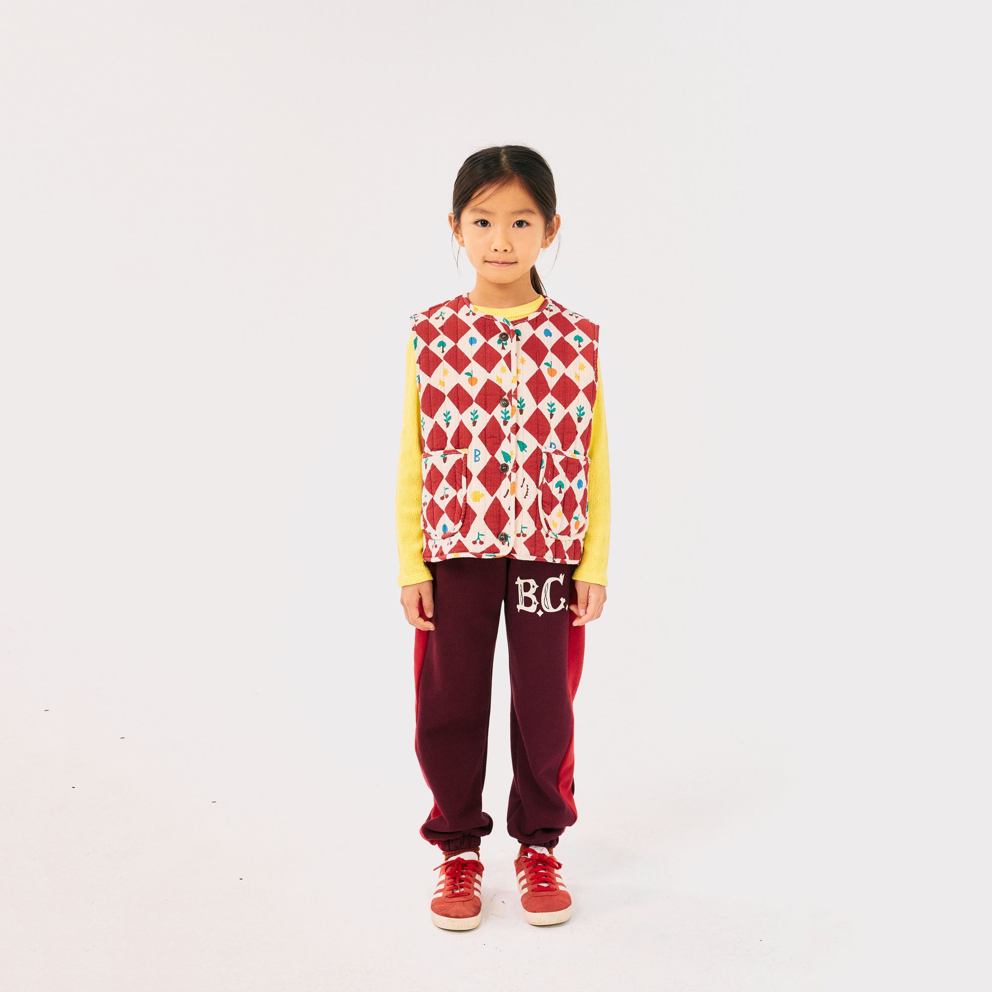 Boys & Girls Red Check Padded Gilet