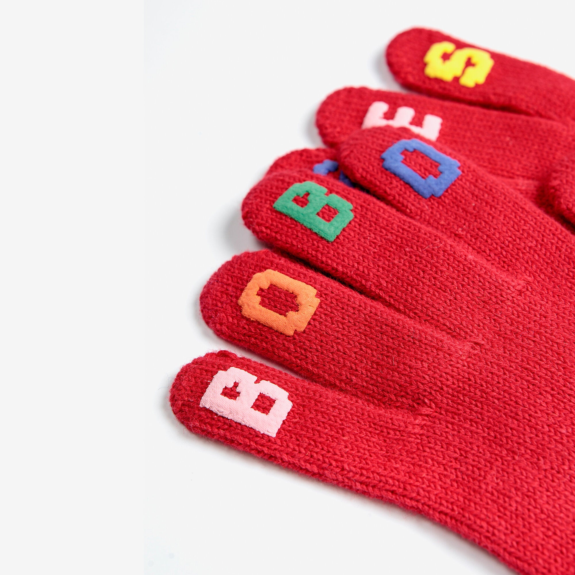 Boys & Girls Red Logo Cotton Gloves