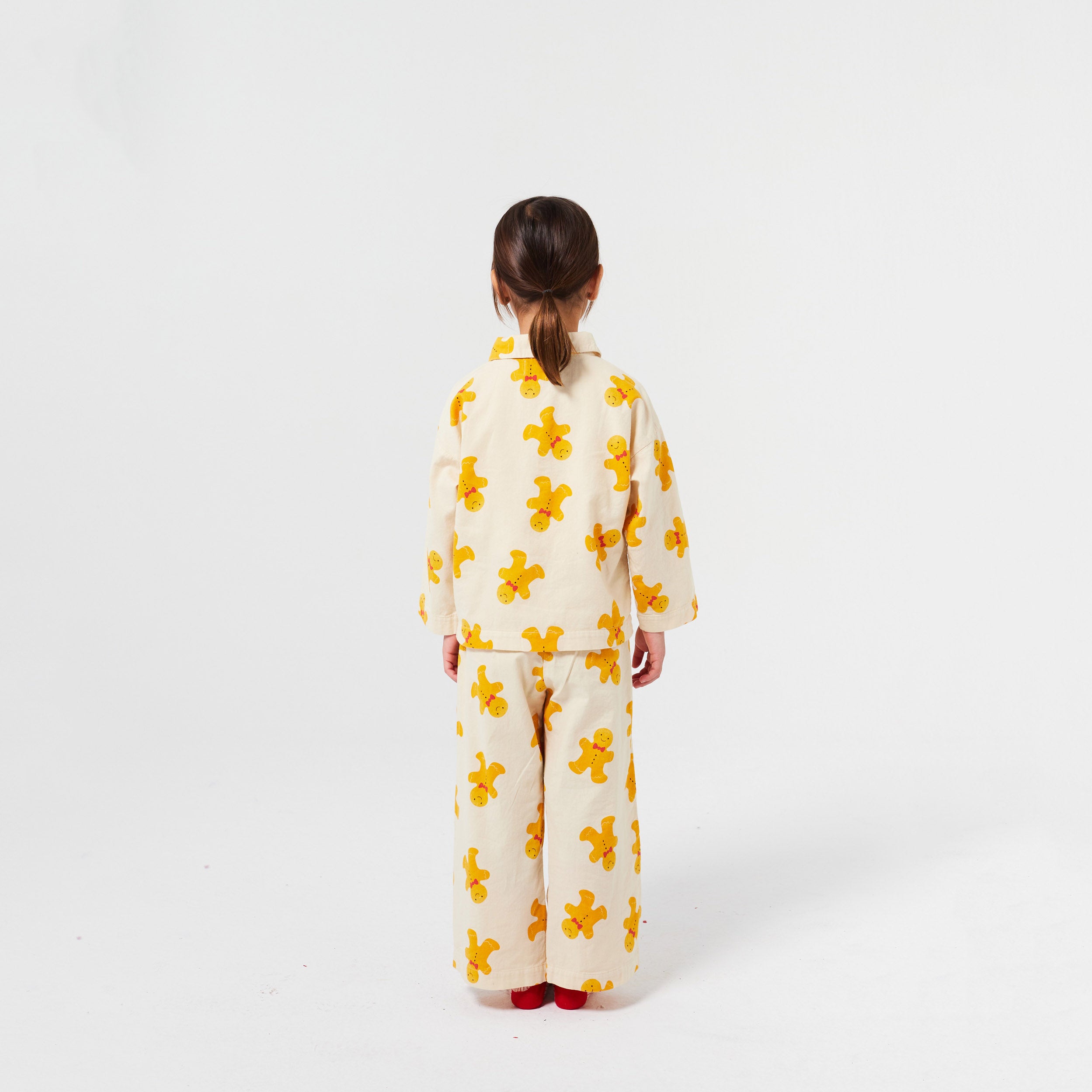 Boys & Girls White Gingerbread Printed Cotton Nightwear Set