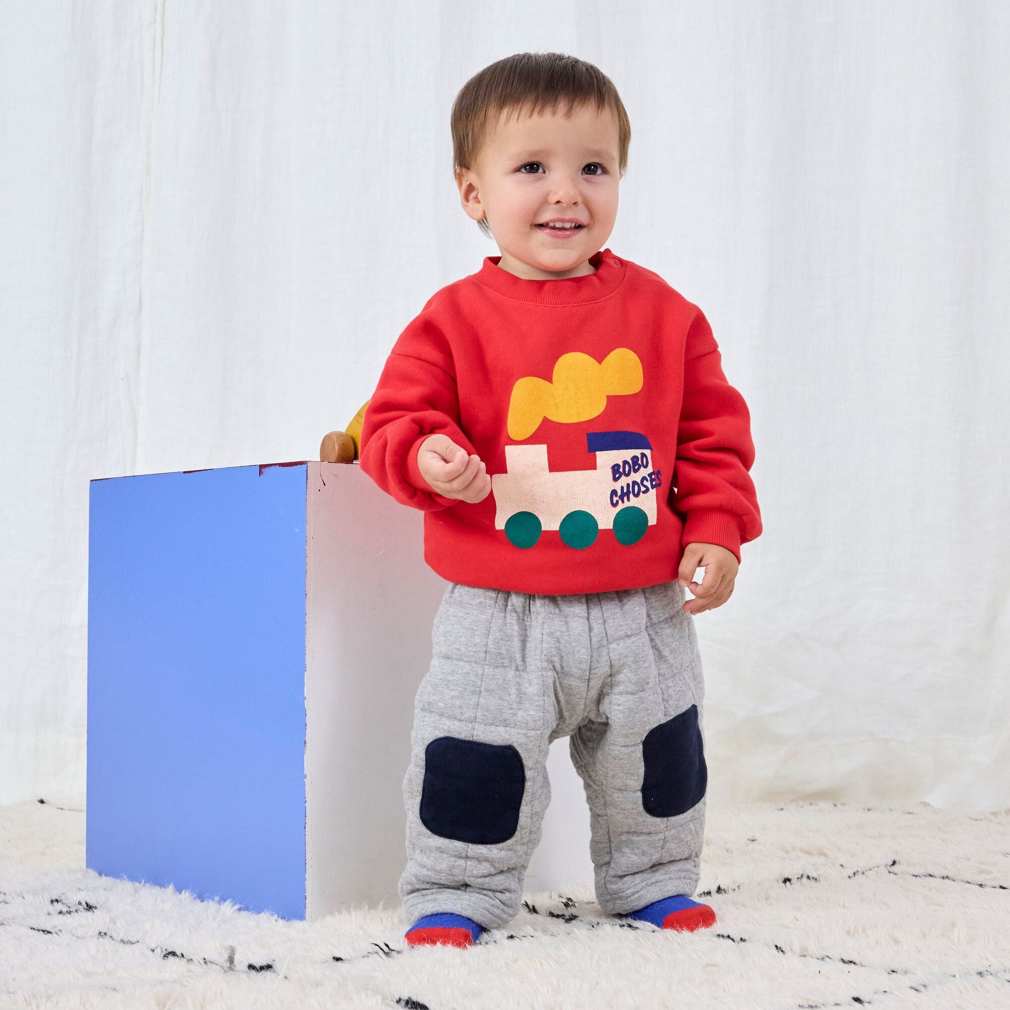 Baby Boys & Girls Red Printed Cotton Sweatshirt