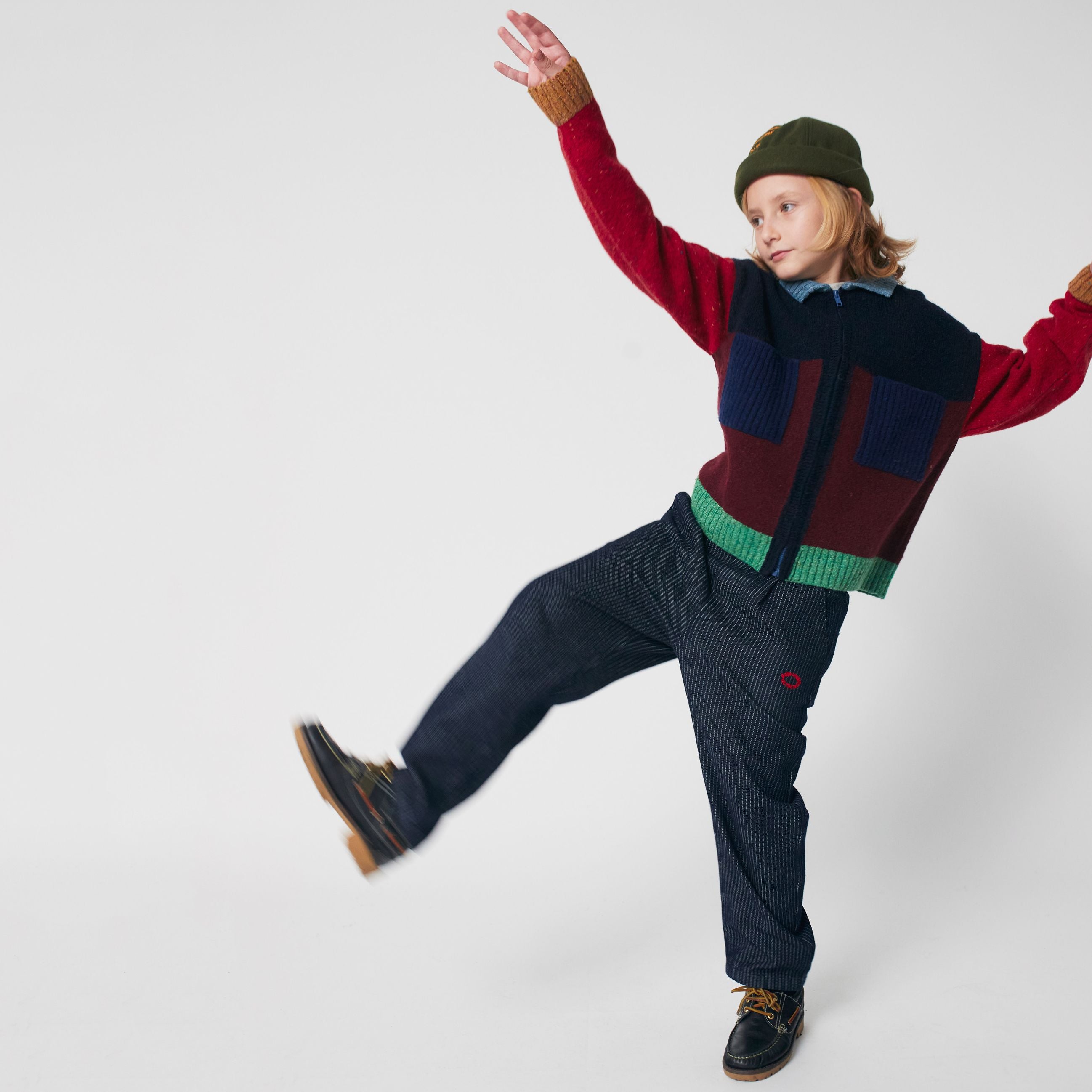 Boys Multicolor Wool Knit Cardigan