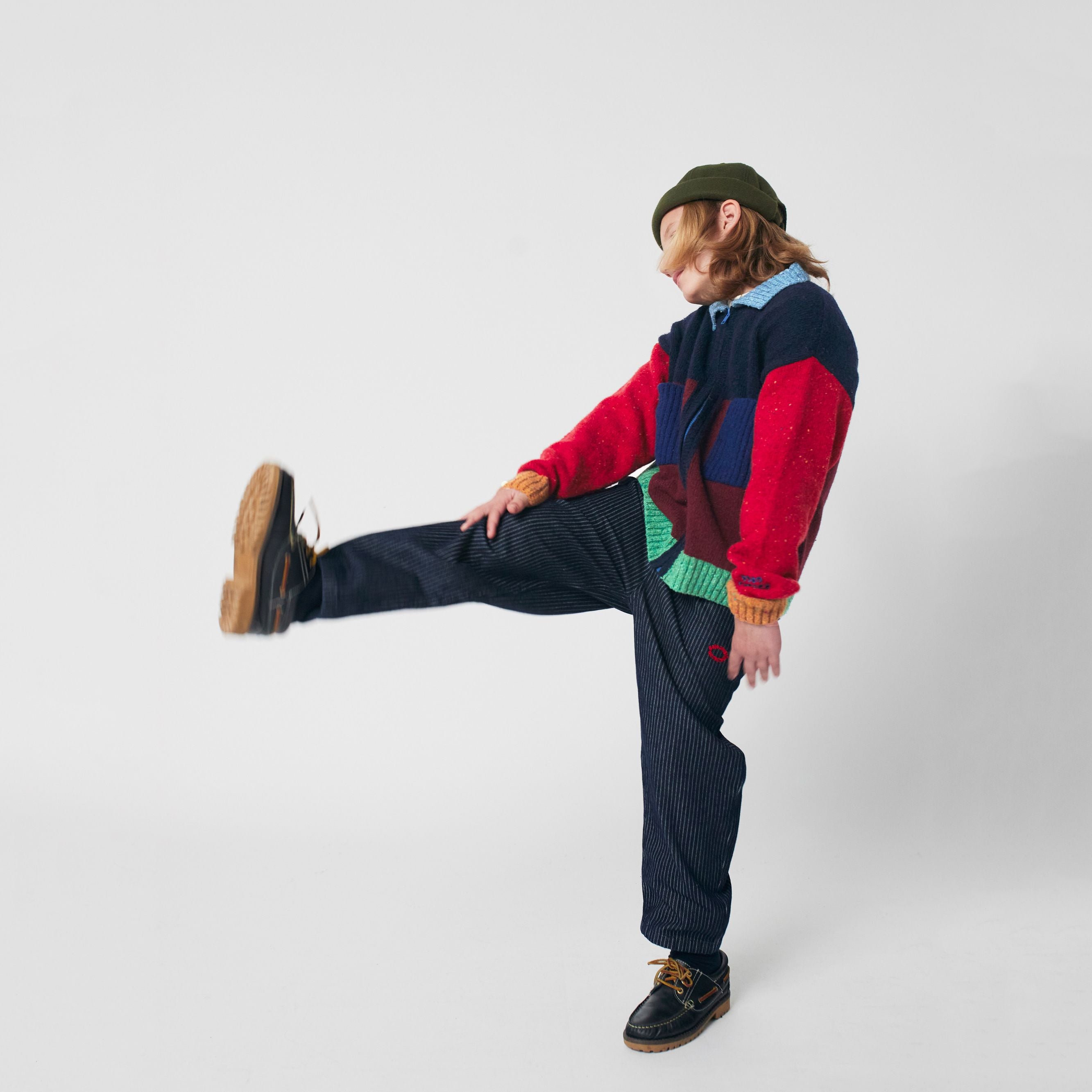 Boys Multicolor Wool Knit Cardigan