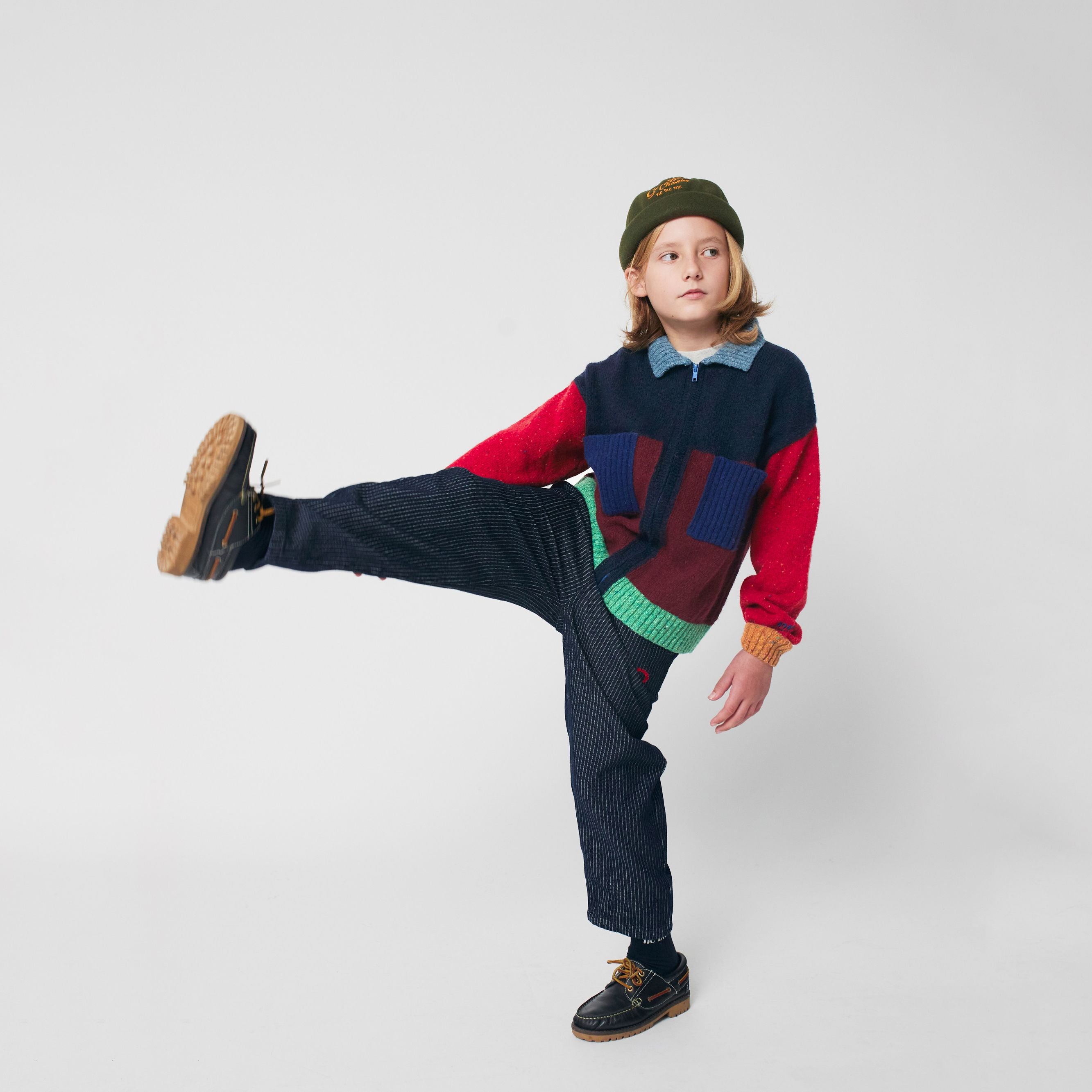 Boys Multicolor Wool Knit Cardigan
