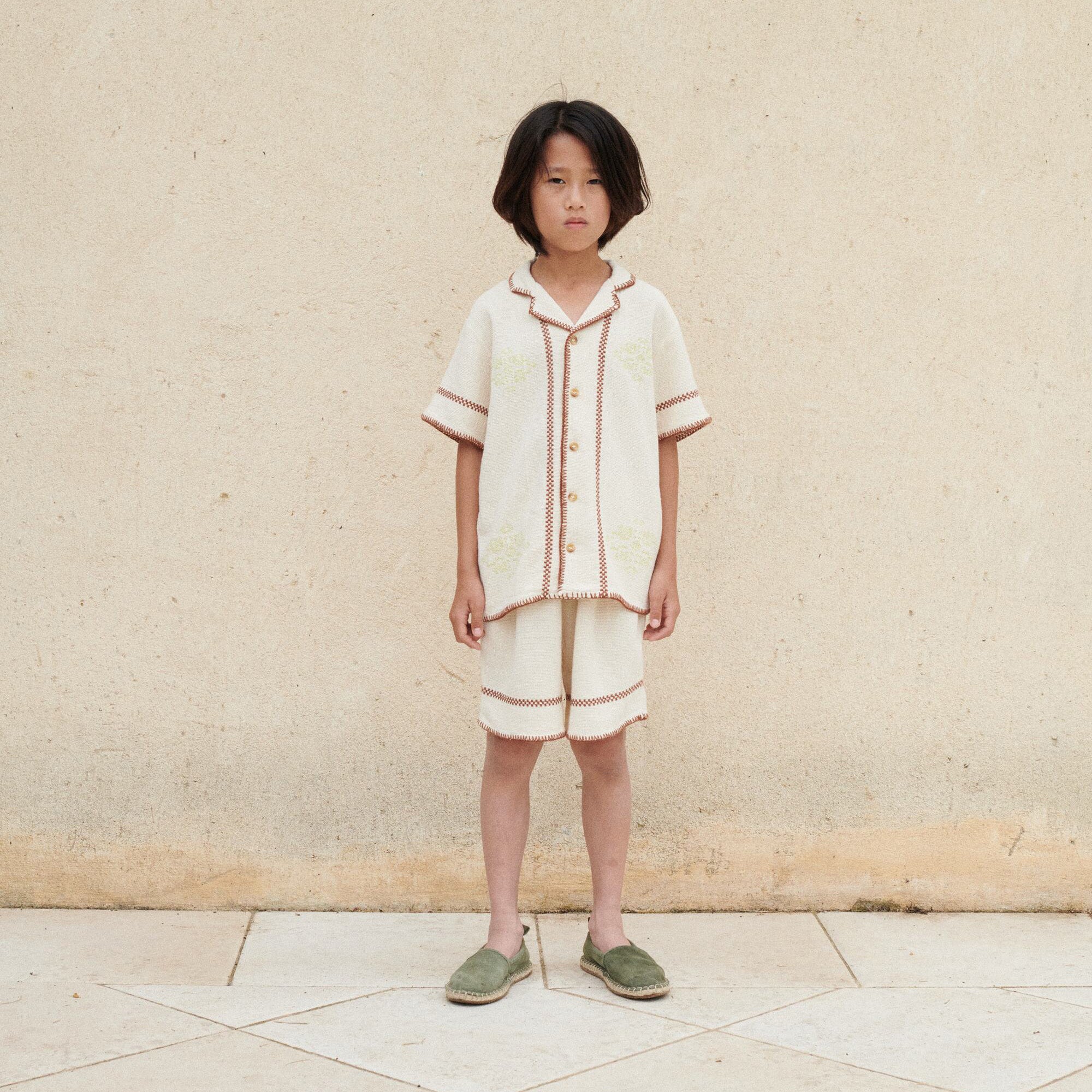 Boys & Girls White Cotton Shirt