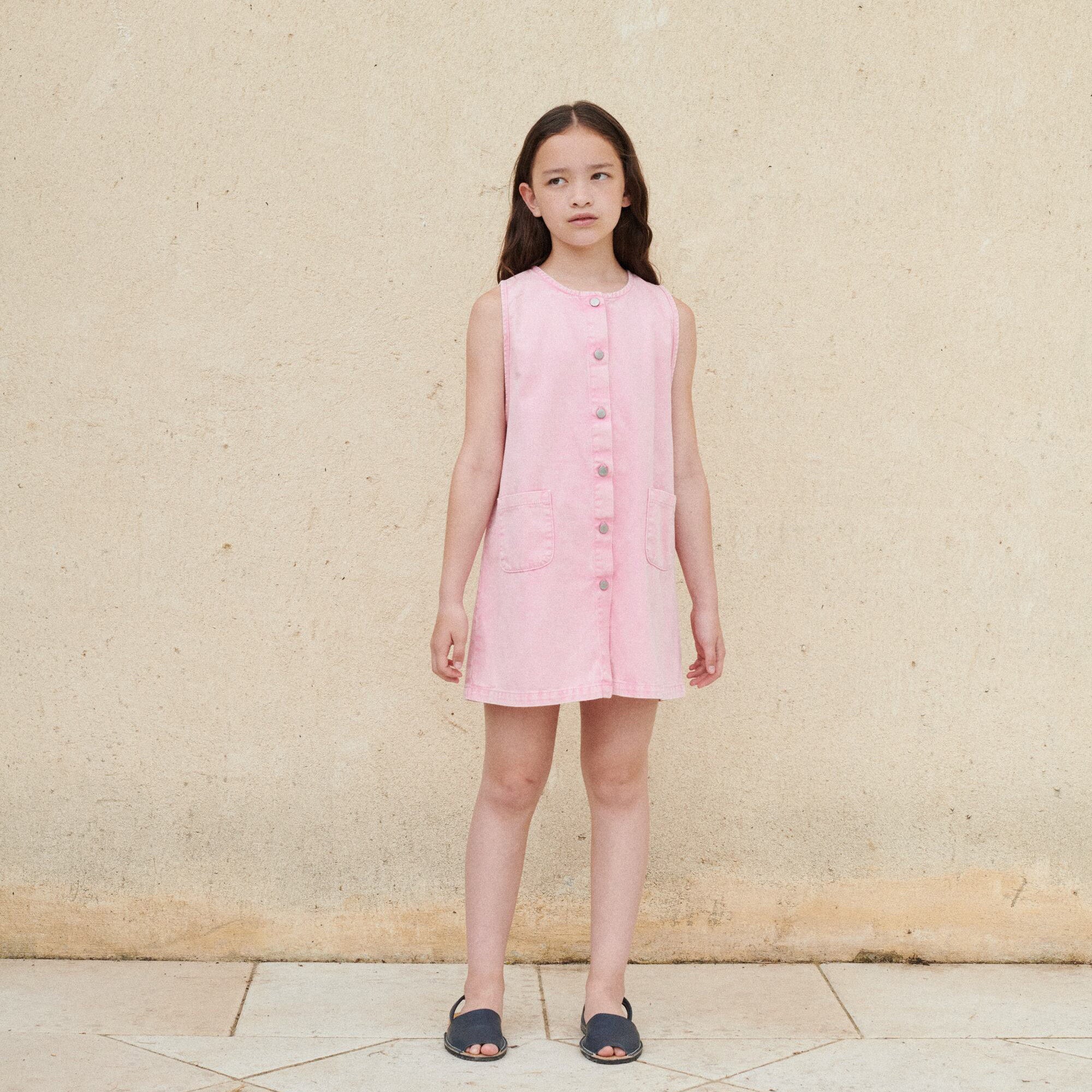 Girls Pink Cotton Dress