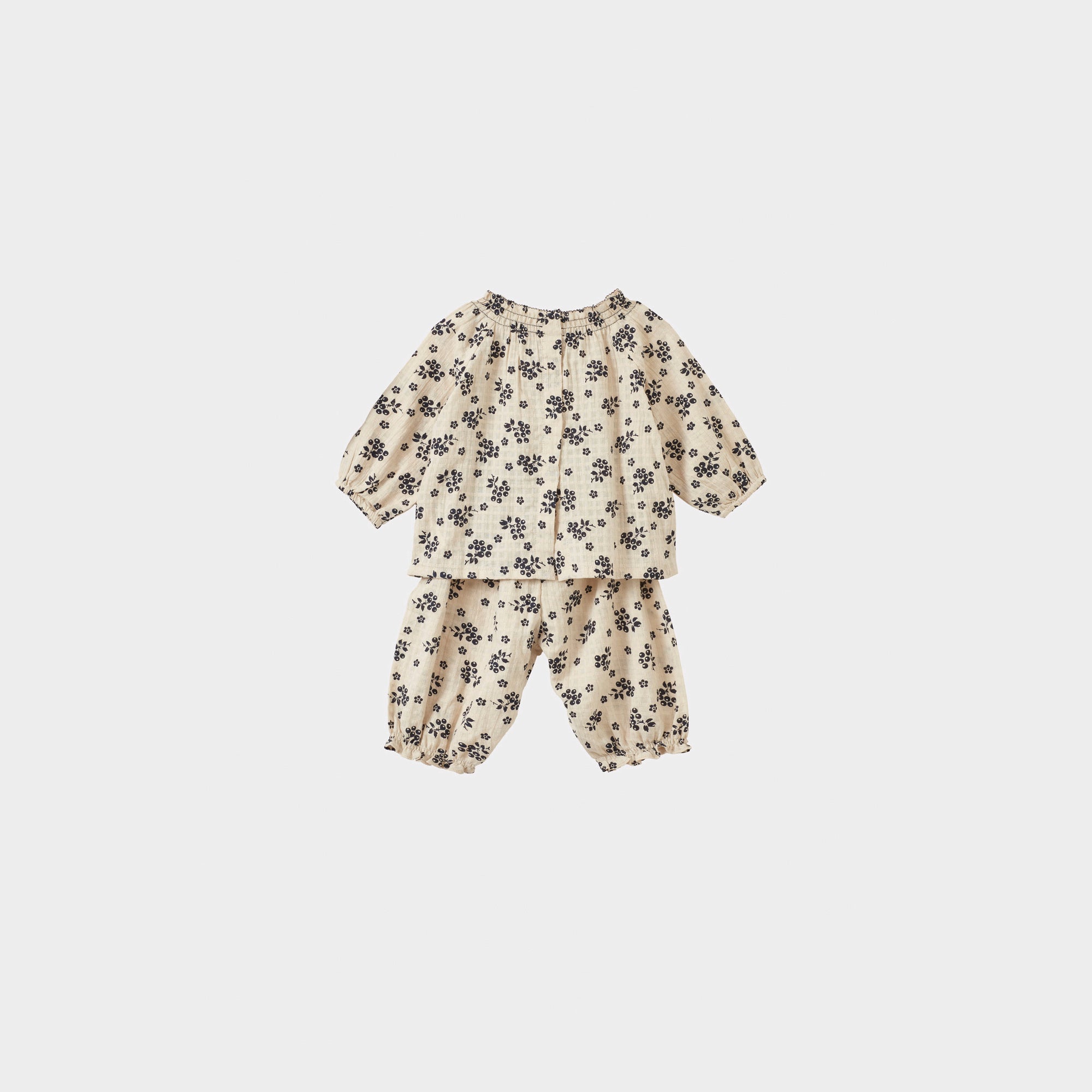 Baby Girls Beige Printed Cotton Set