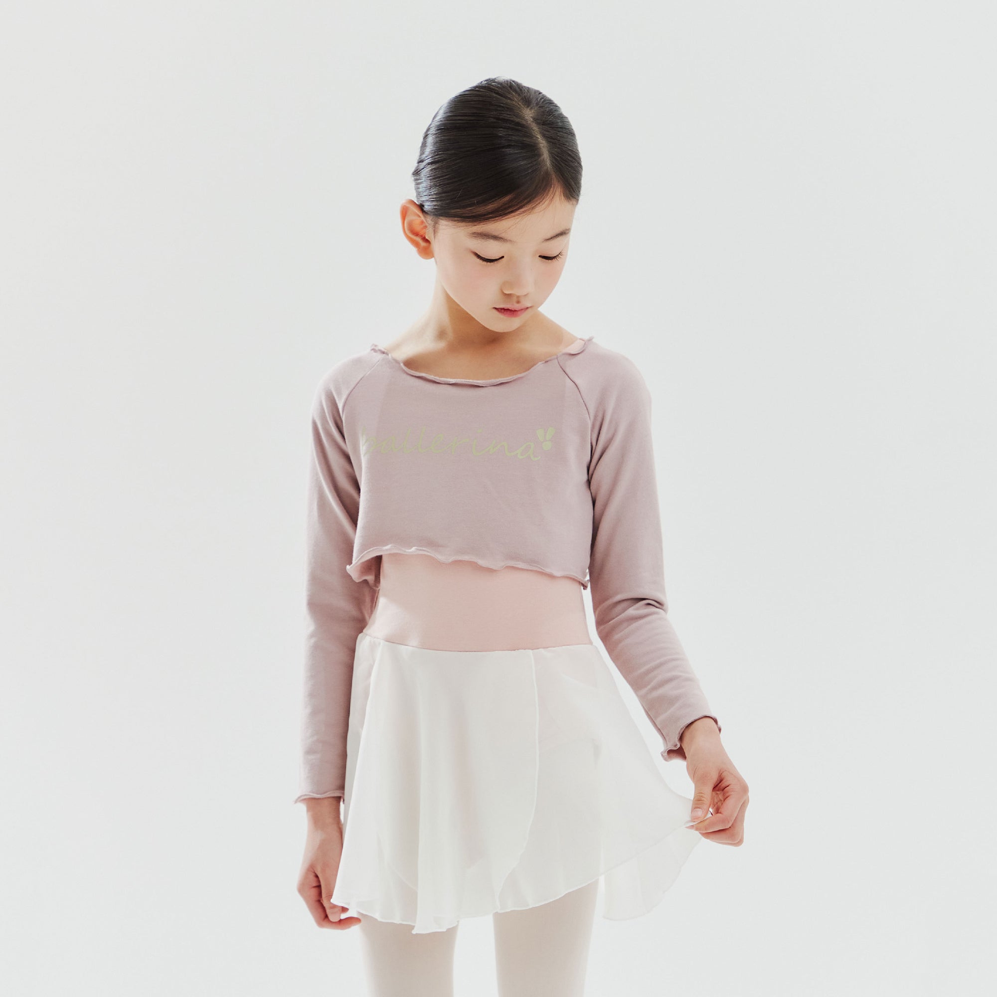 Girls Pink Ballet Crop T-Shirt