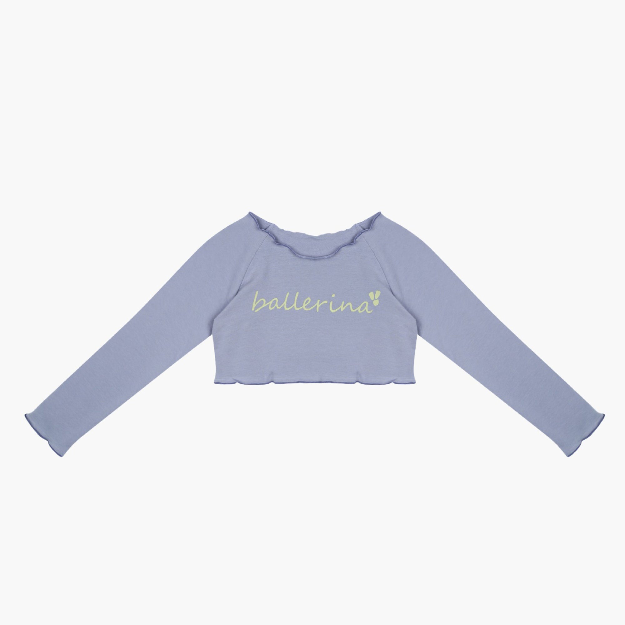 Girls Blue Ballet Crop T-Shirt