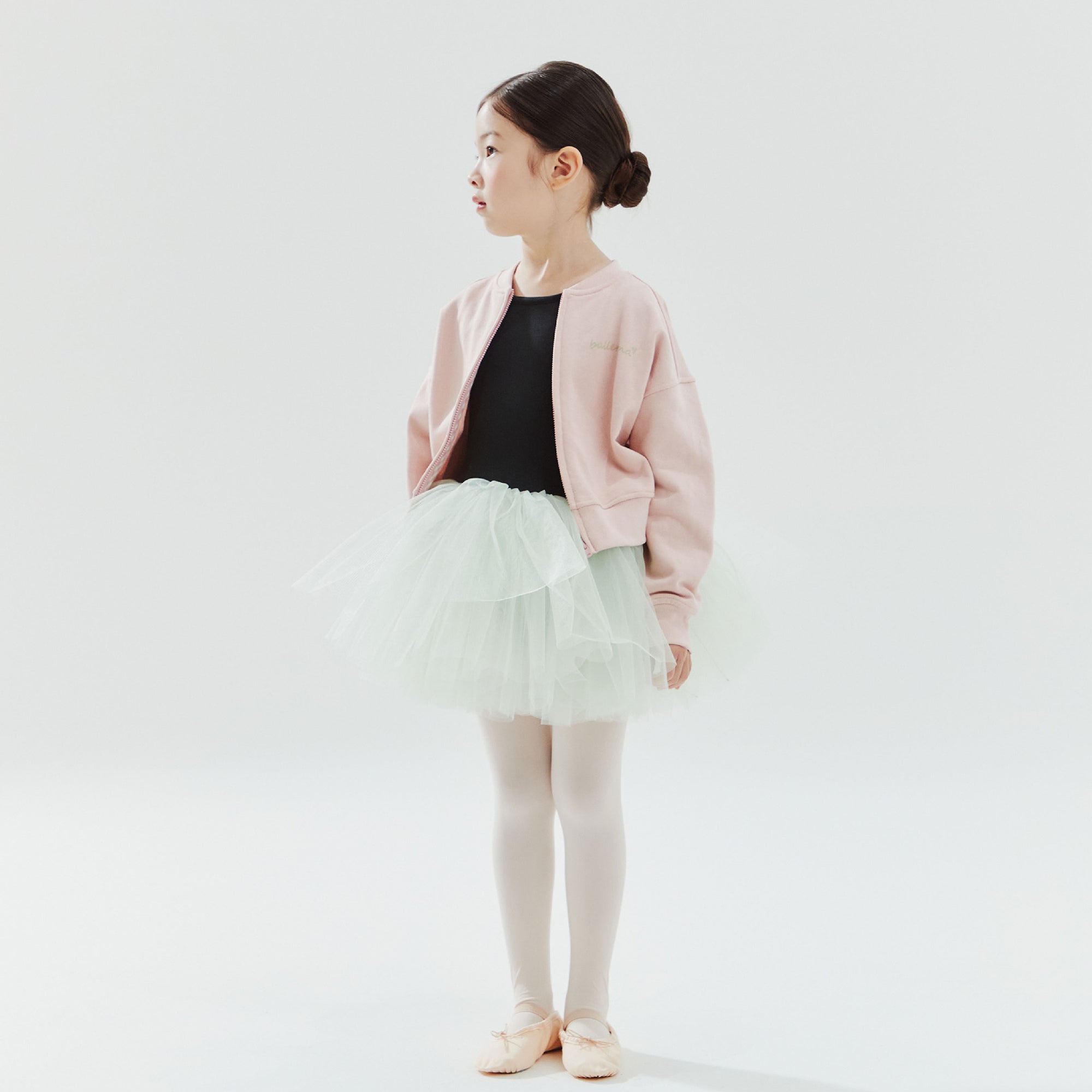 Girls Purple Ballet Cotton Zip-Up Jacket