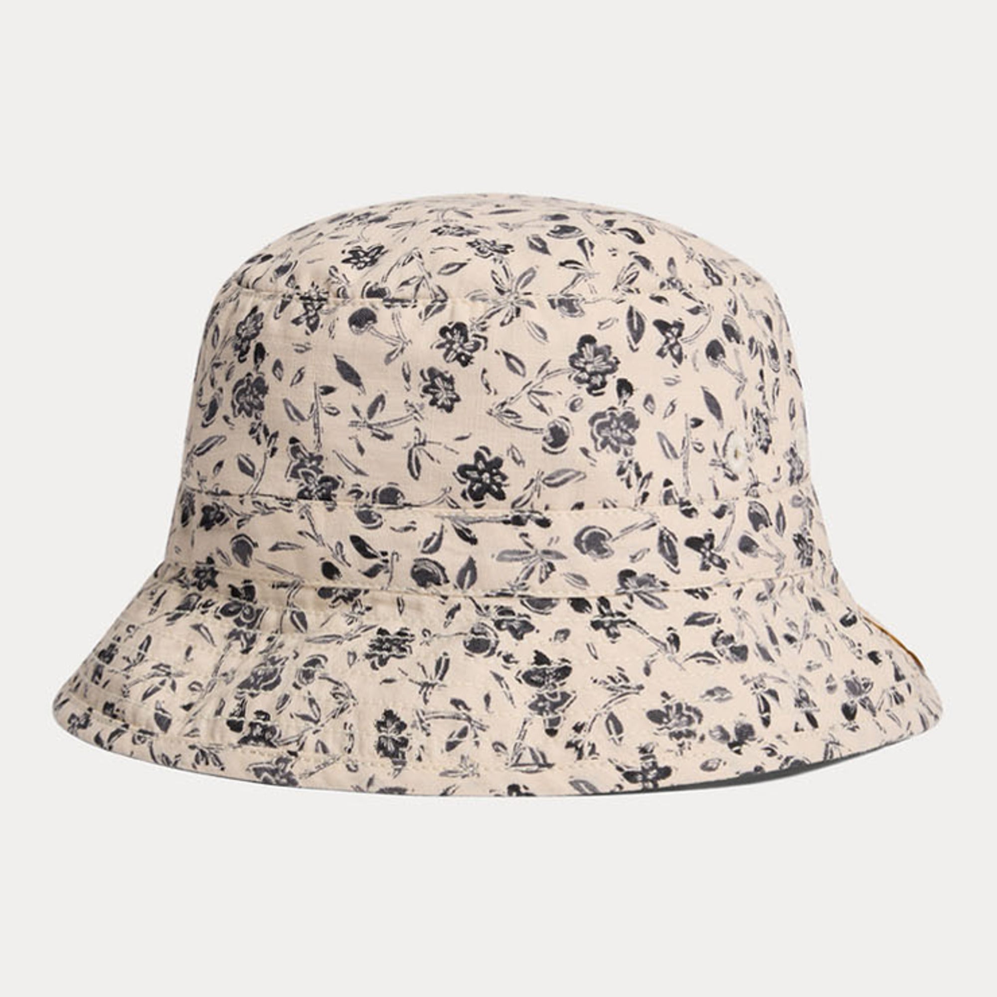 Boys Grey Floral Cotton Hat