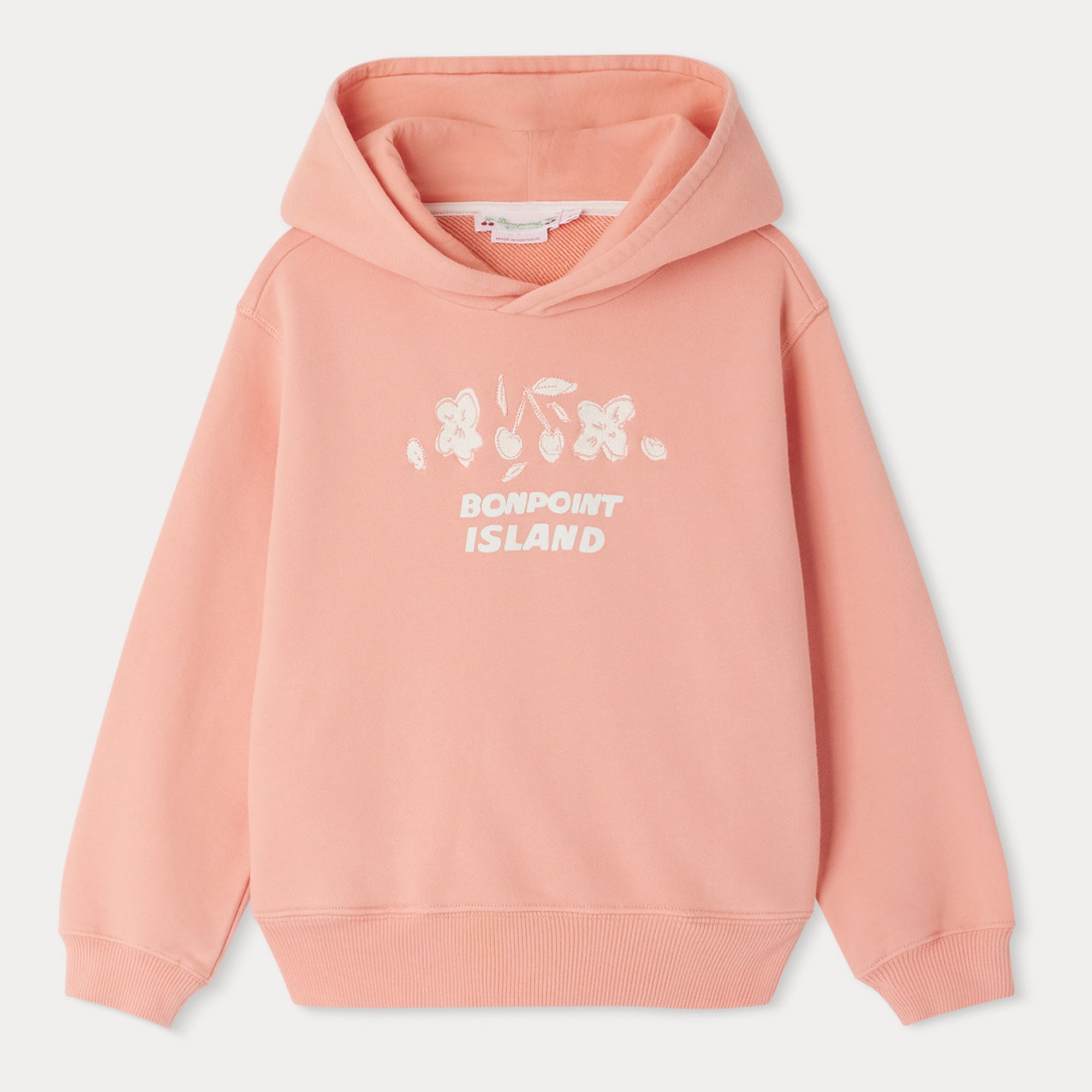 Girls Pink Logo Hooded Cotton Sweatshirt