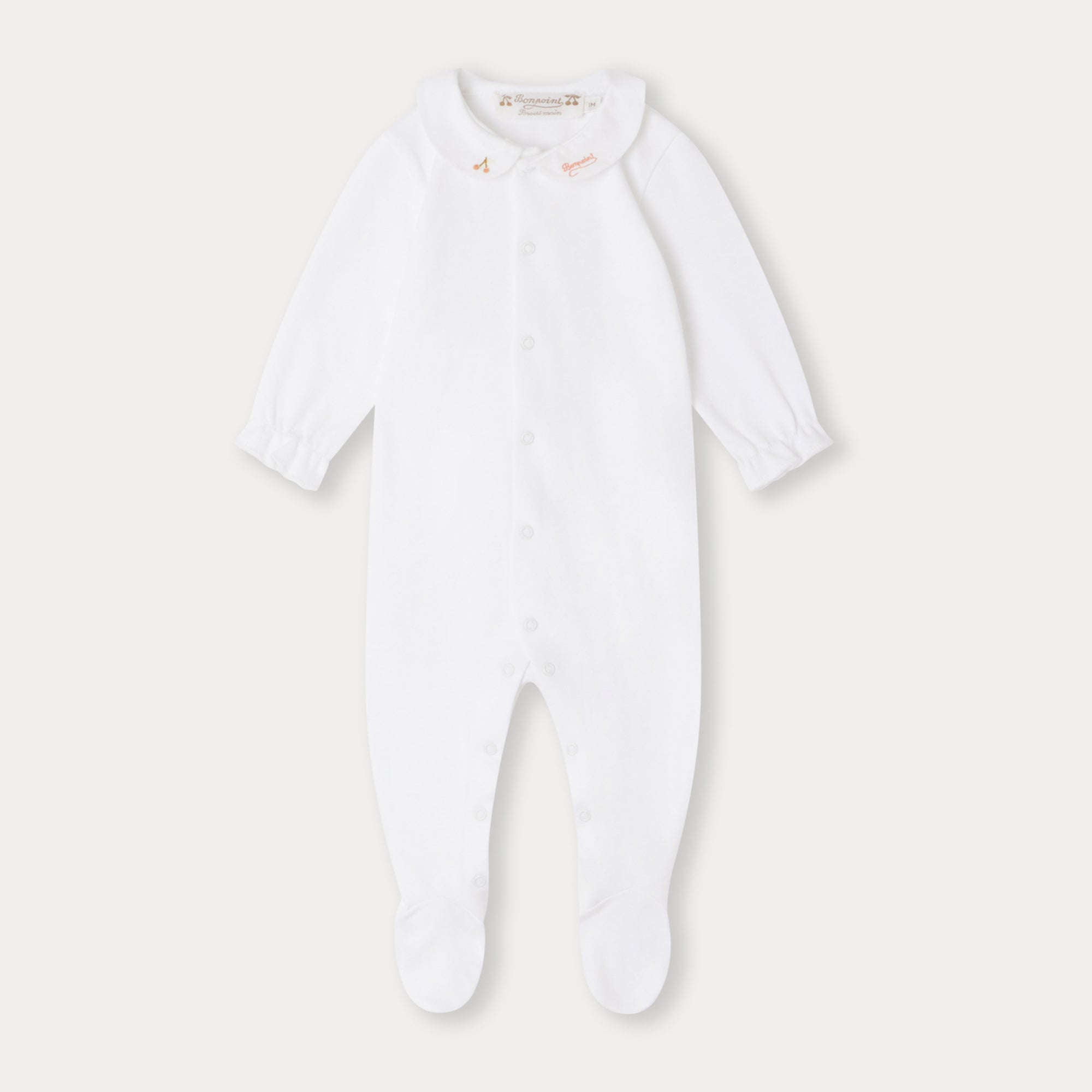 Baby Boys & Girls White Cotton Babysuit