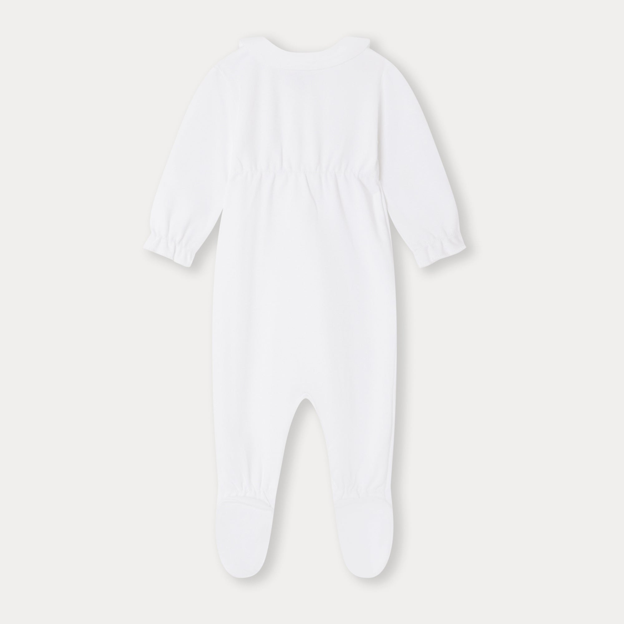 Baby Boys & Girls White Cotton Babysuit