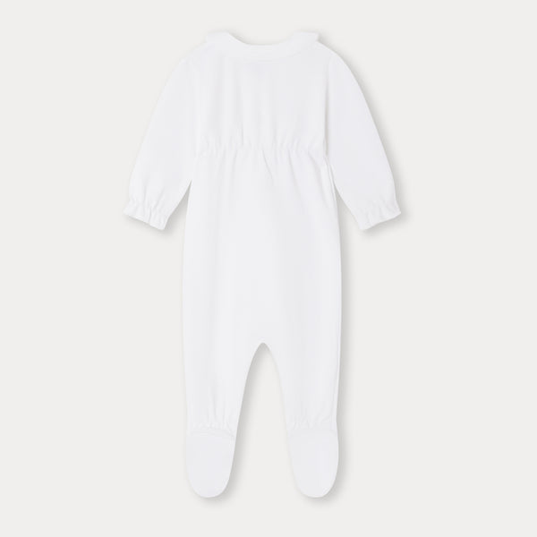 Baby Boys & Girls White Cotton Babysuit