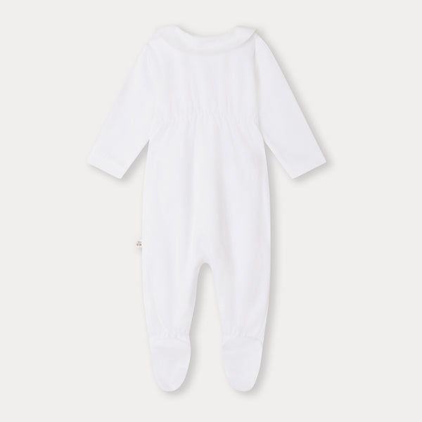 Baby Boys & Girls White Cotton Babysuit