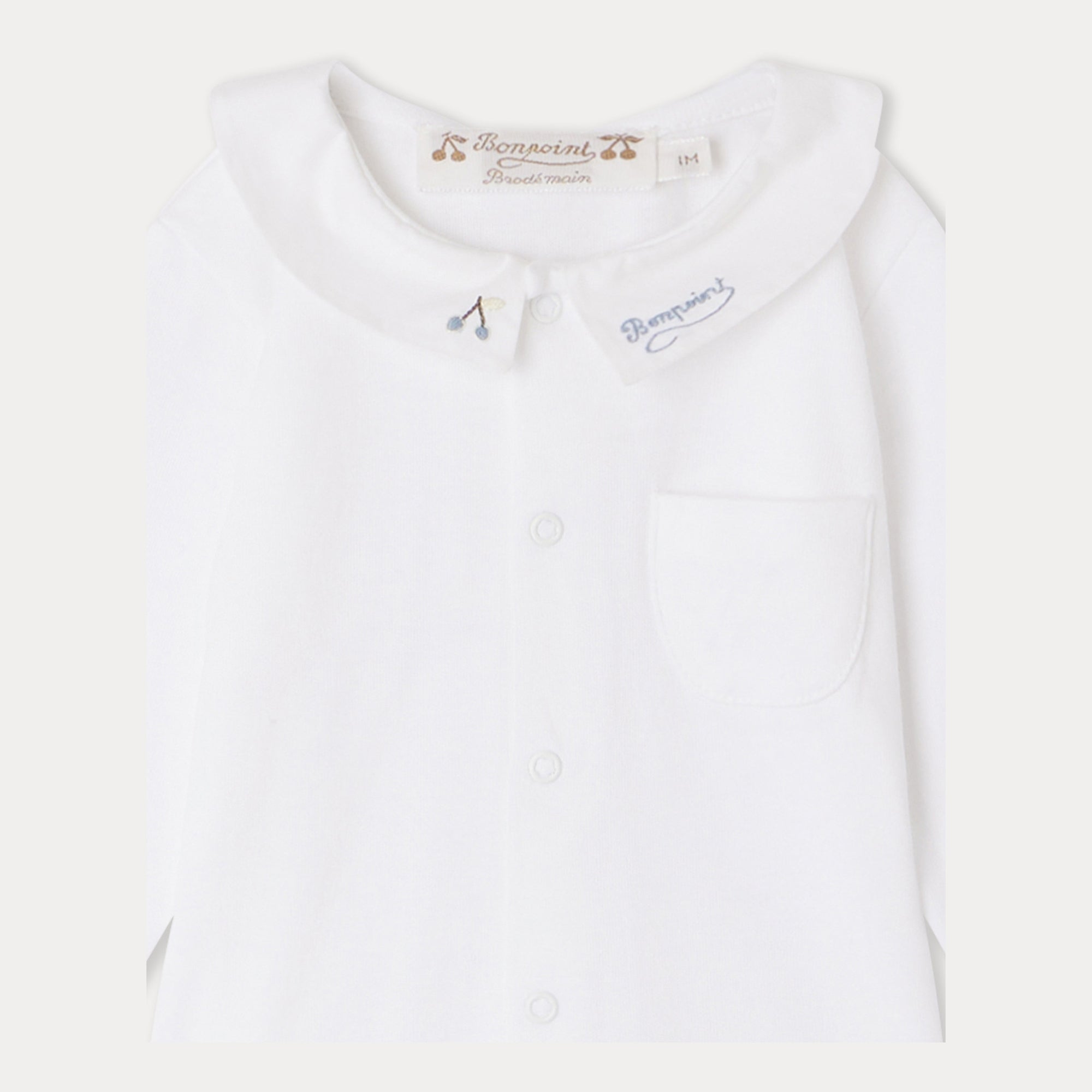 Baby Boys & Girls White Cotton Babysuit