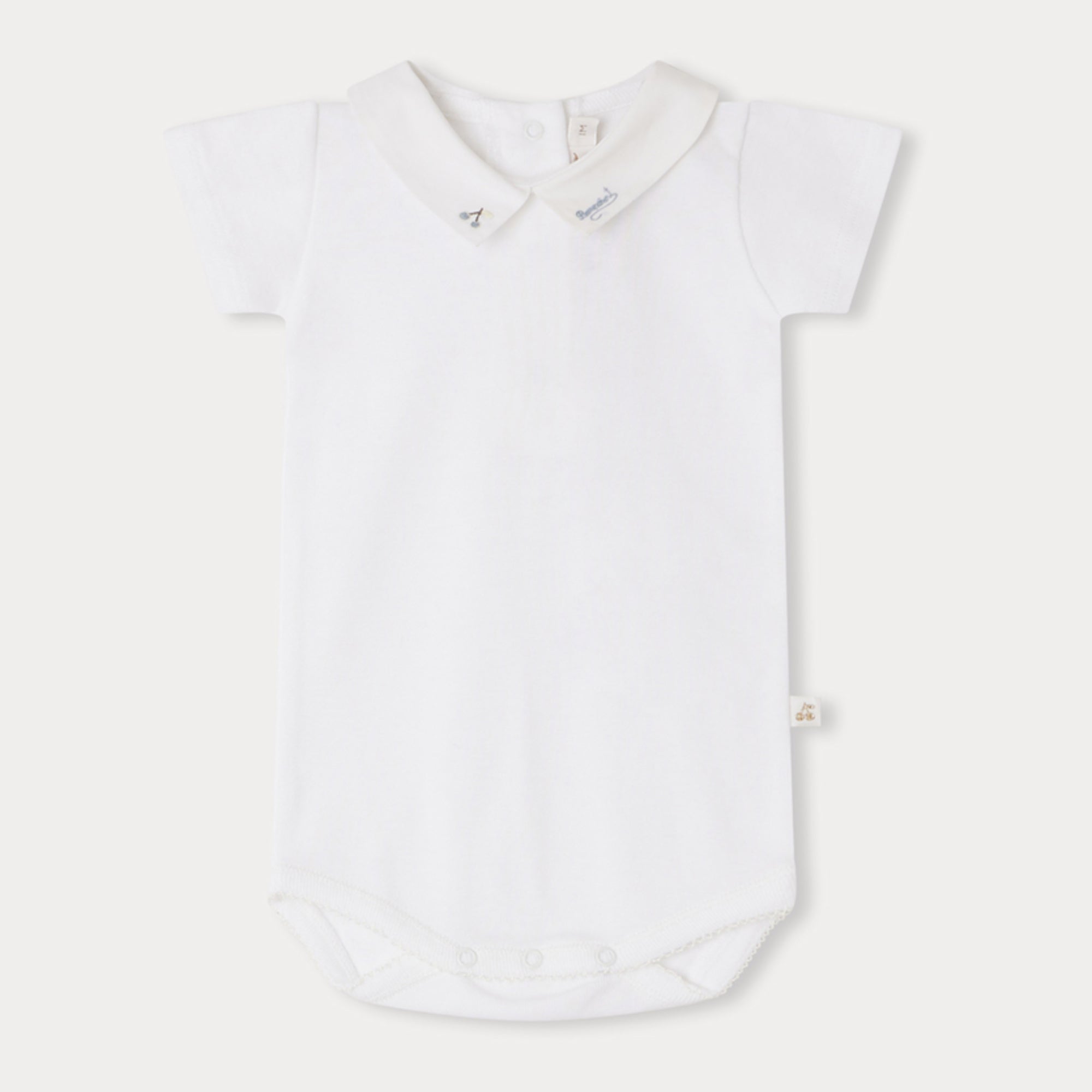 Baby Boys & Girls White Cotton Babysuit