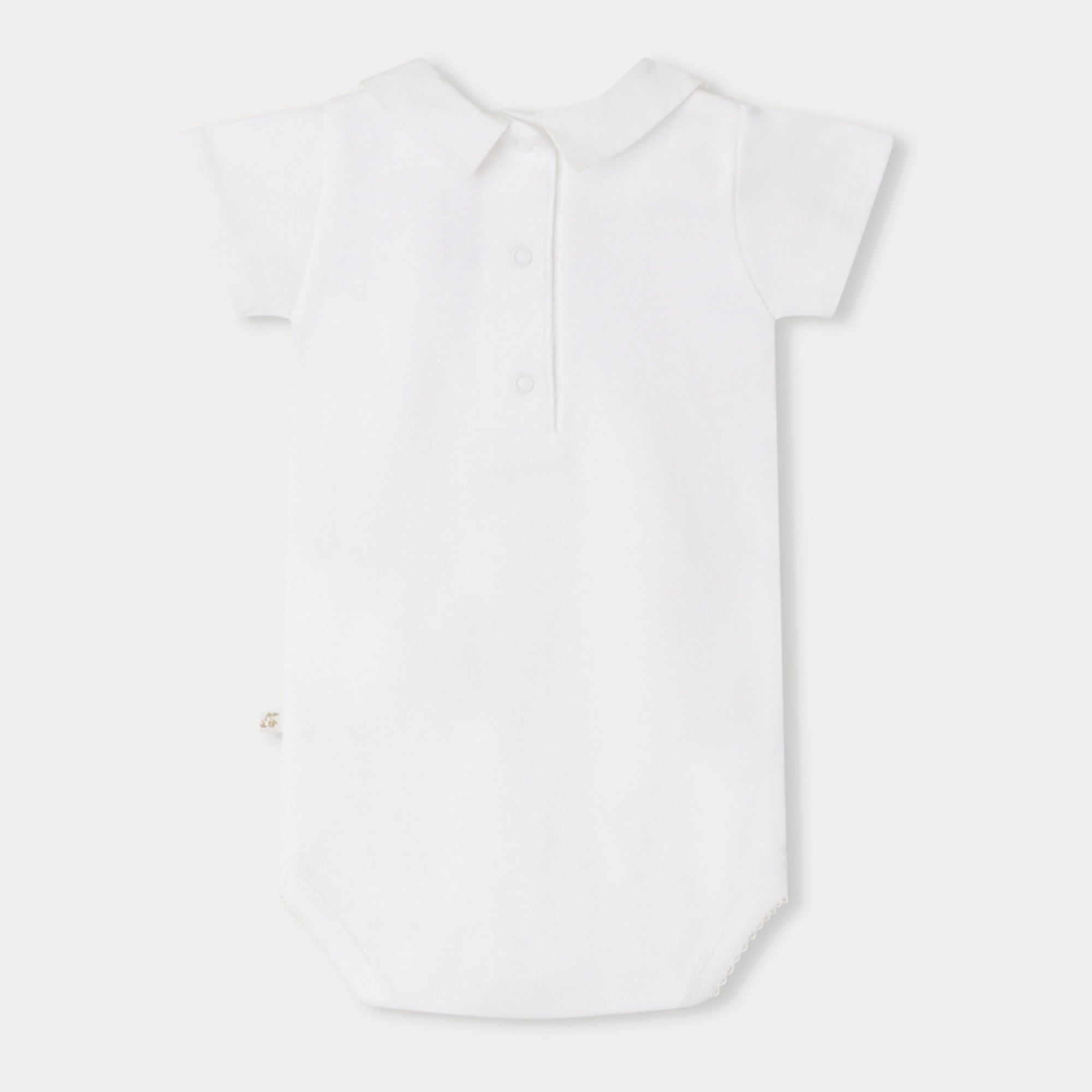 Baby Boys & Girls White Cotton Babysuit