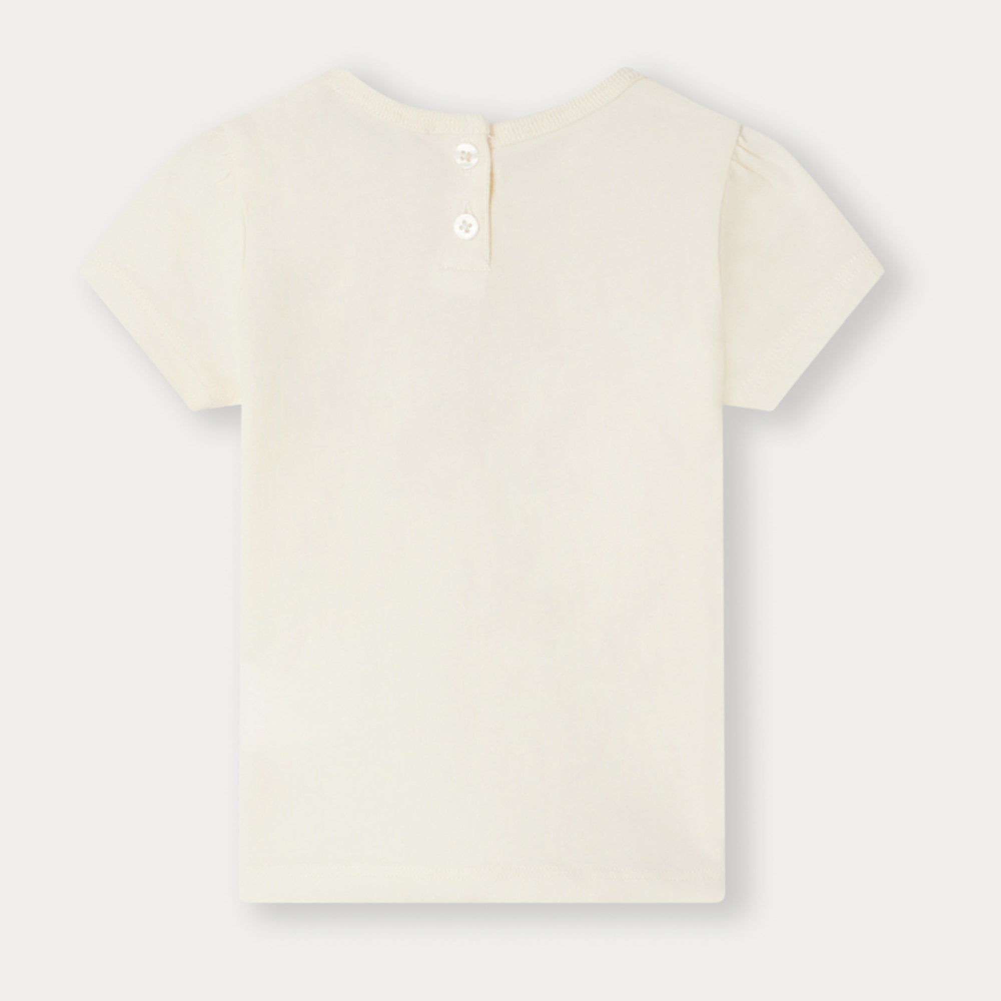 Baby Girls White Printed Cotton T-Shirt