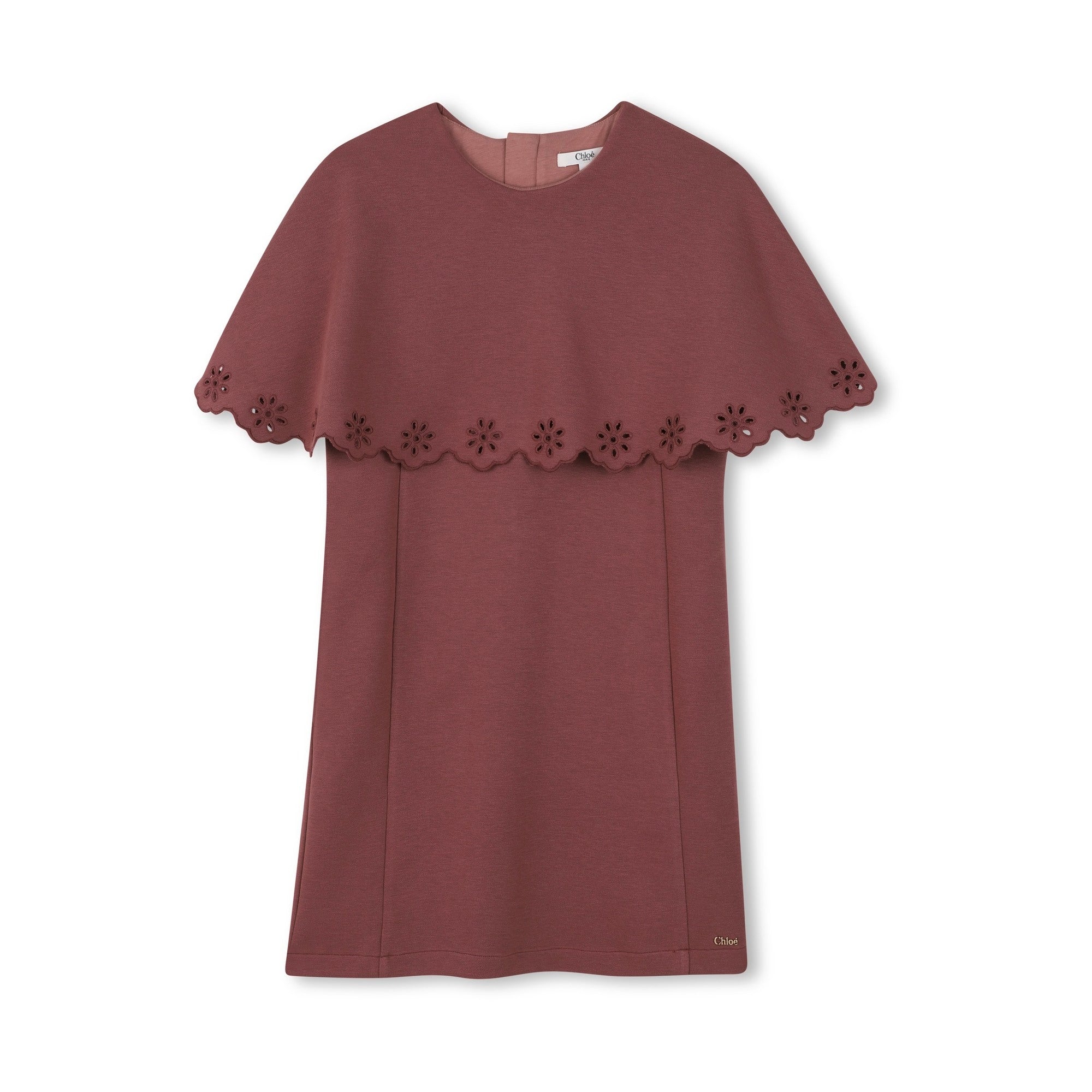 Girls Wine Red Ruffled Dress