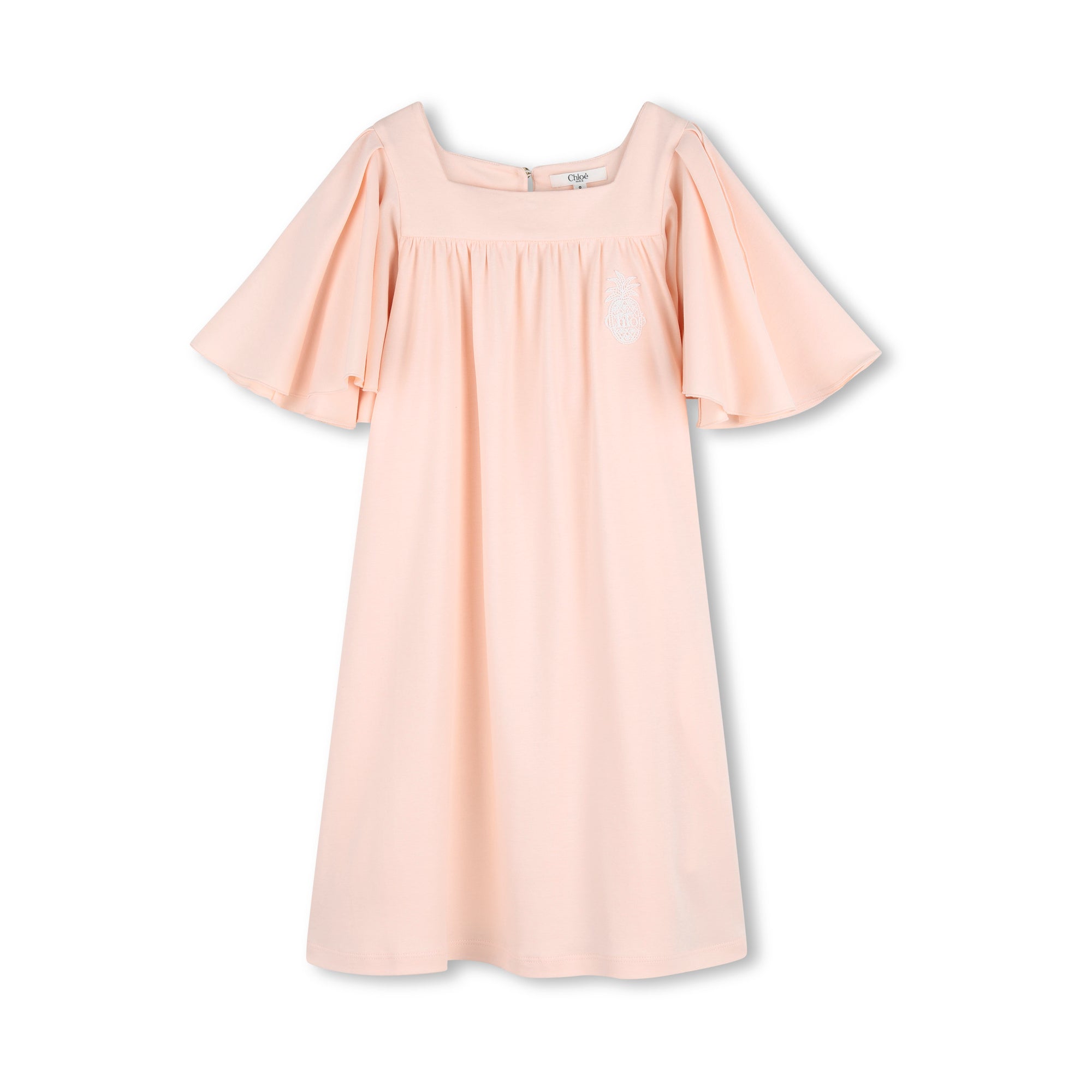Girls Light  Pink Ruffled Cotton Dress
